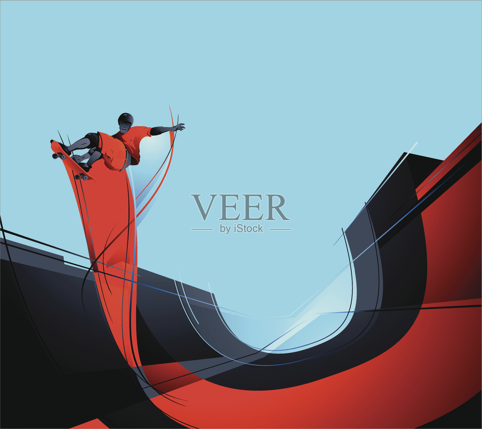 溜冰者插画图片素材