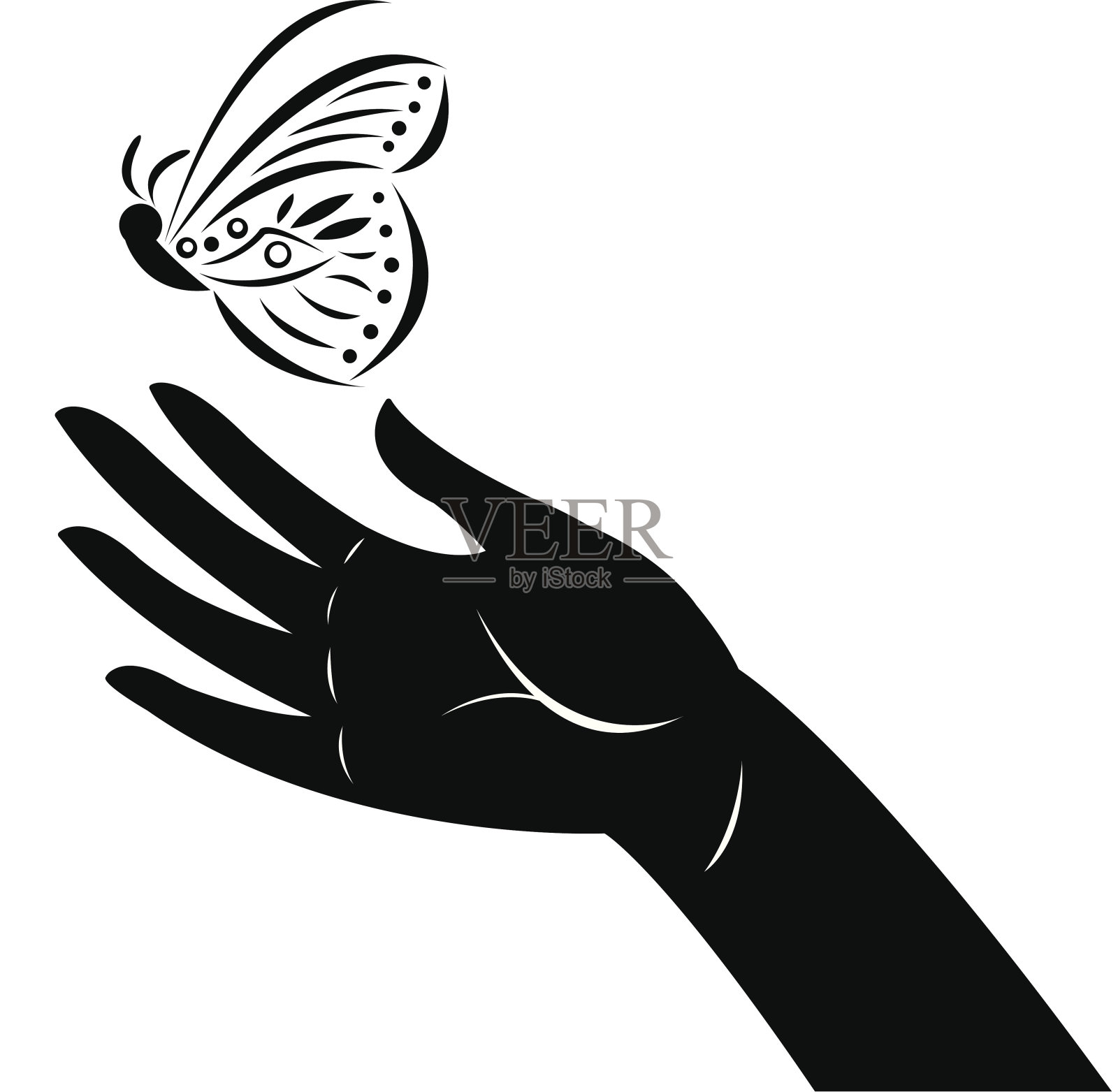 蝴蝶释放-大自然的母亲插画图片素材