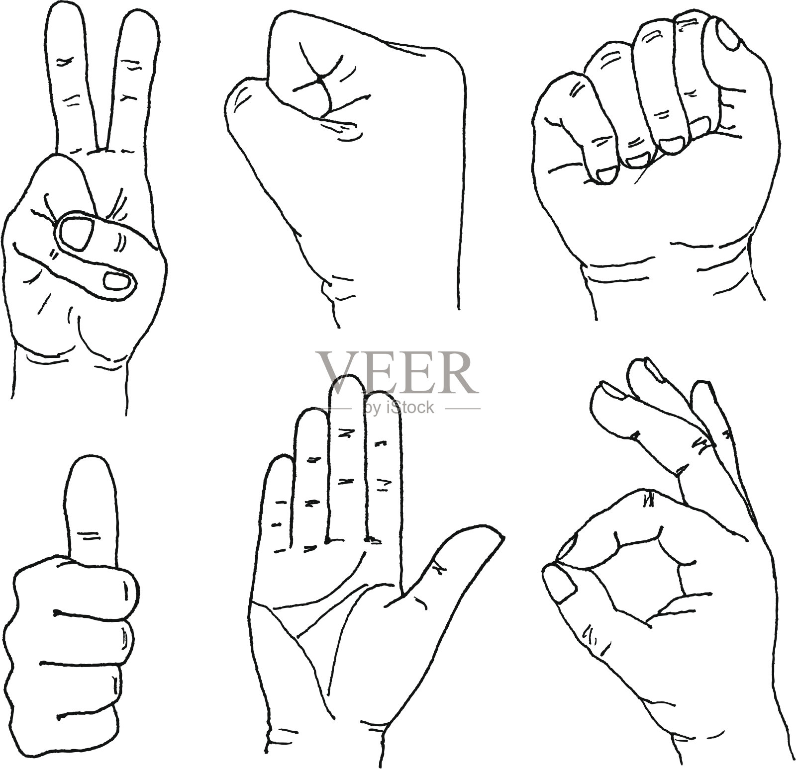 手涂鸦设计元素图片