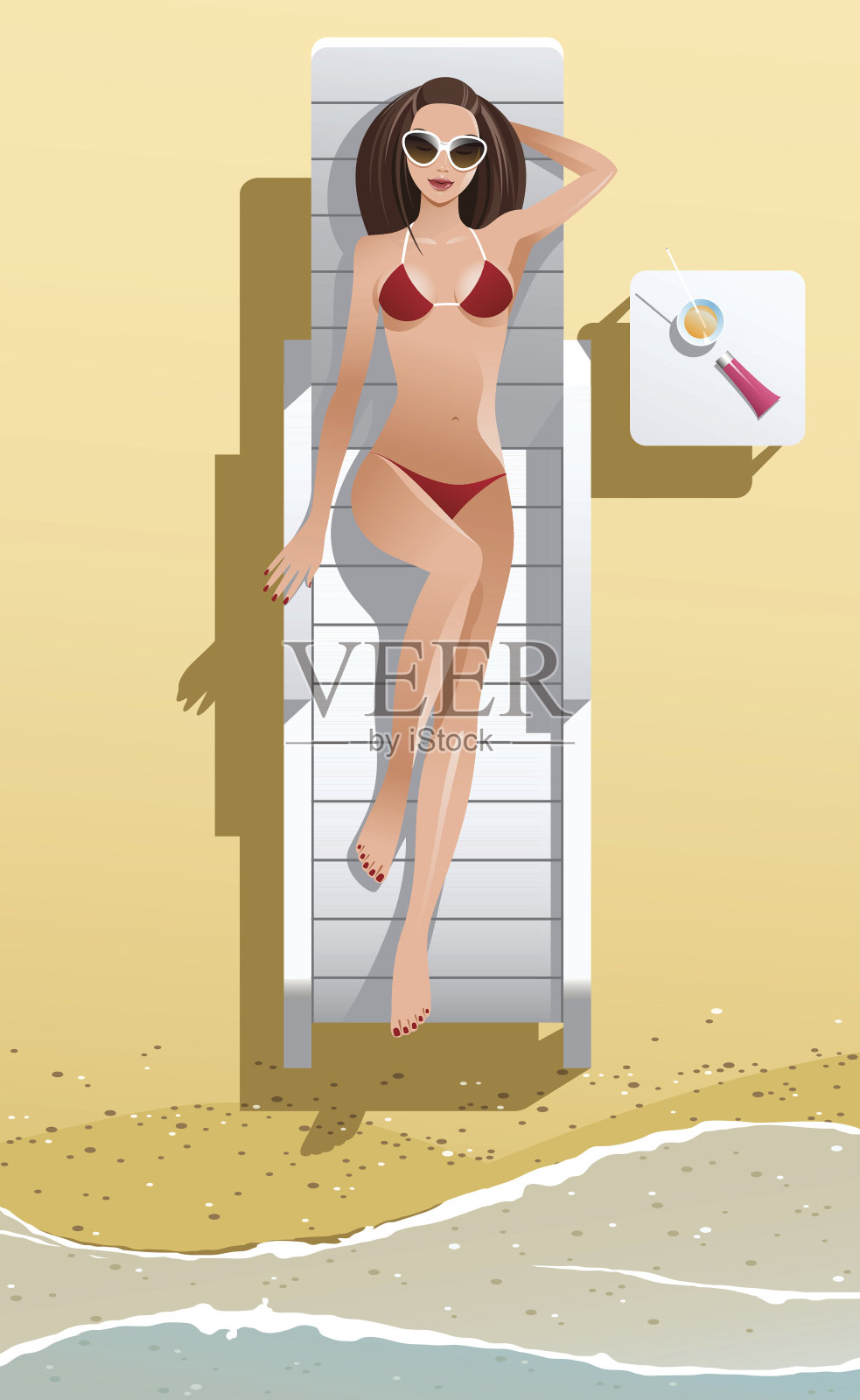 夏天的女孩插画图片素材