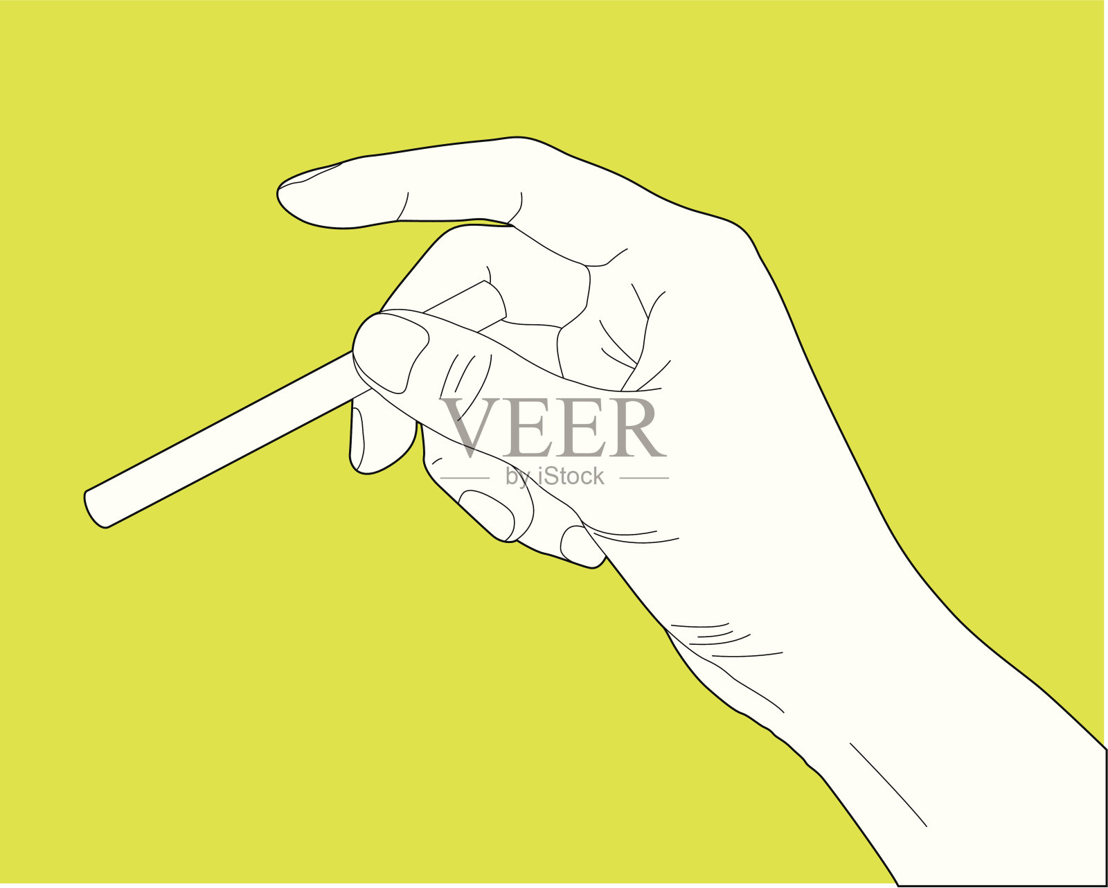 手拿着香烟插画图片素材