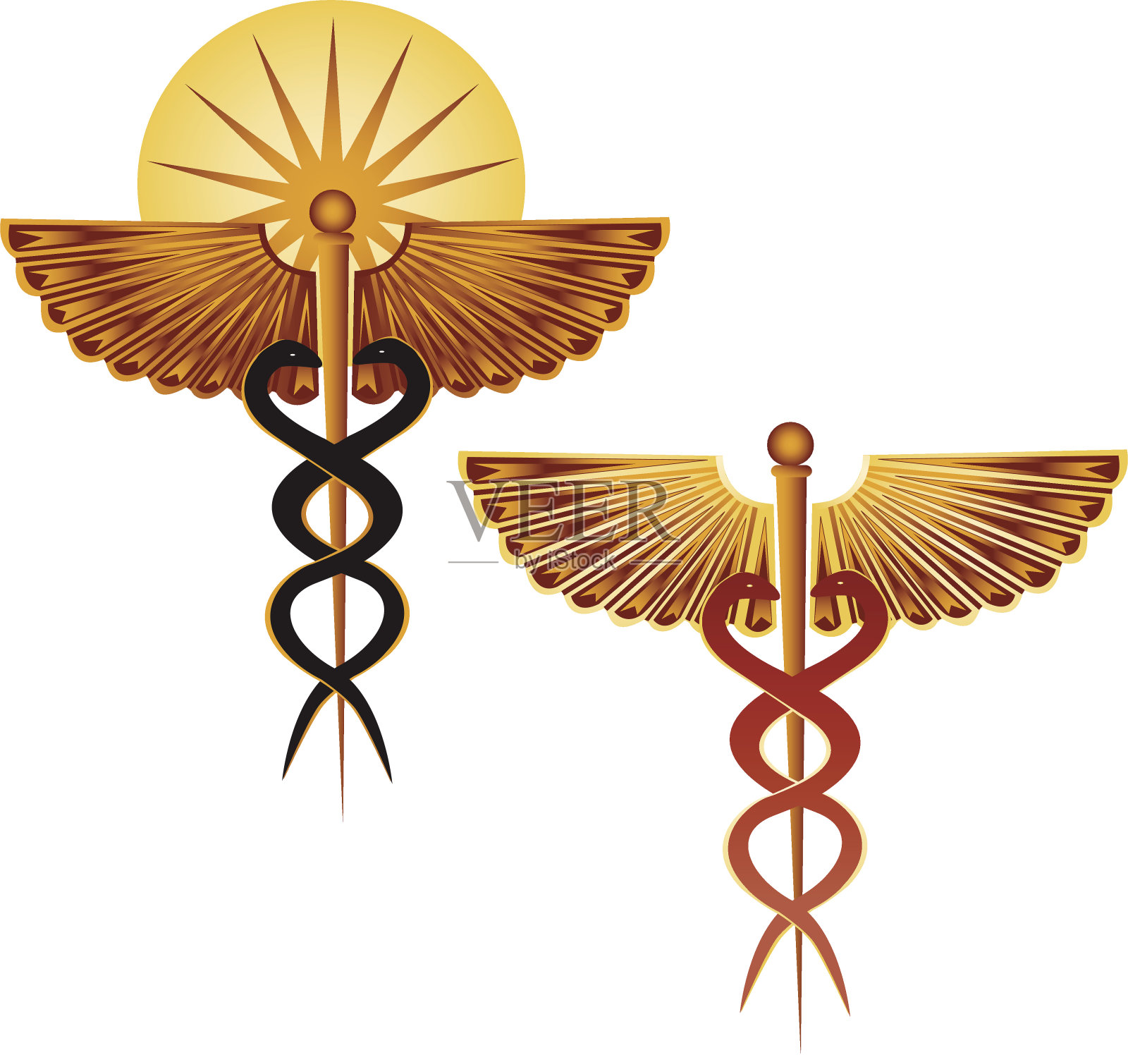 医疗墨丘利的节插画图片素材