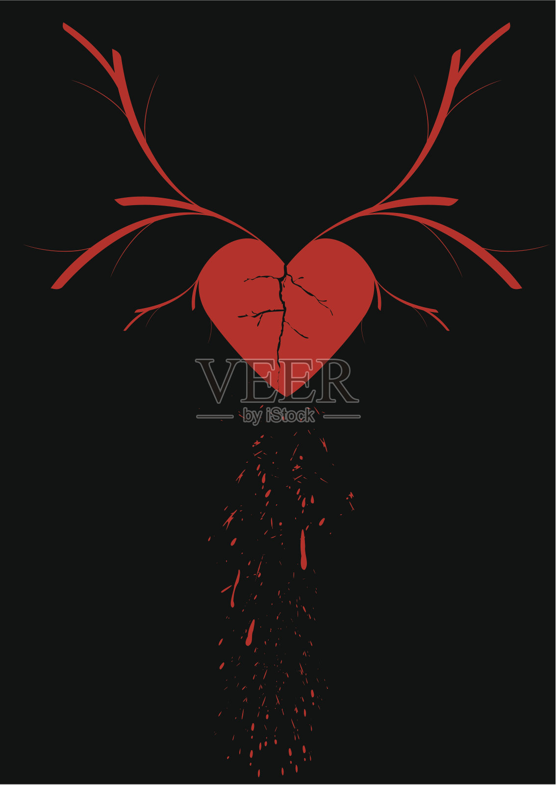 流血的心插画图片素材