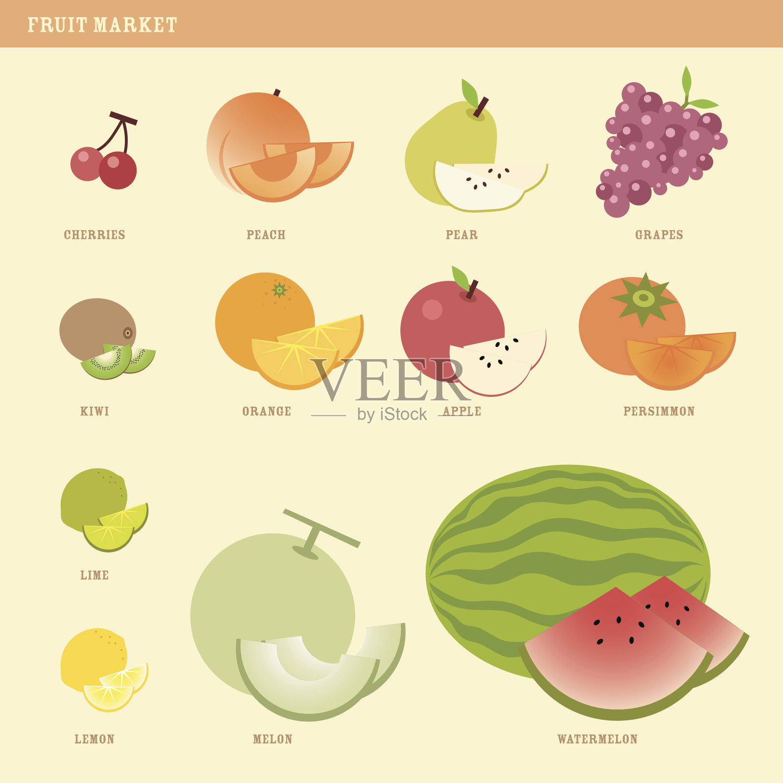 水果市场插画图片素材