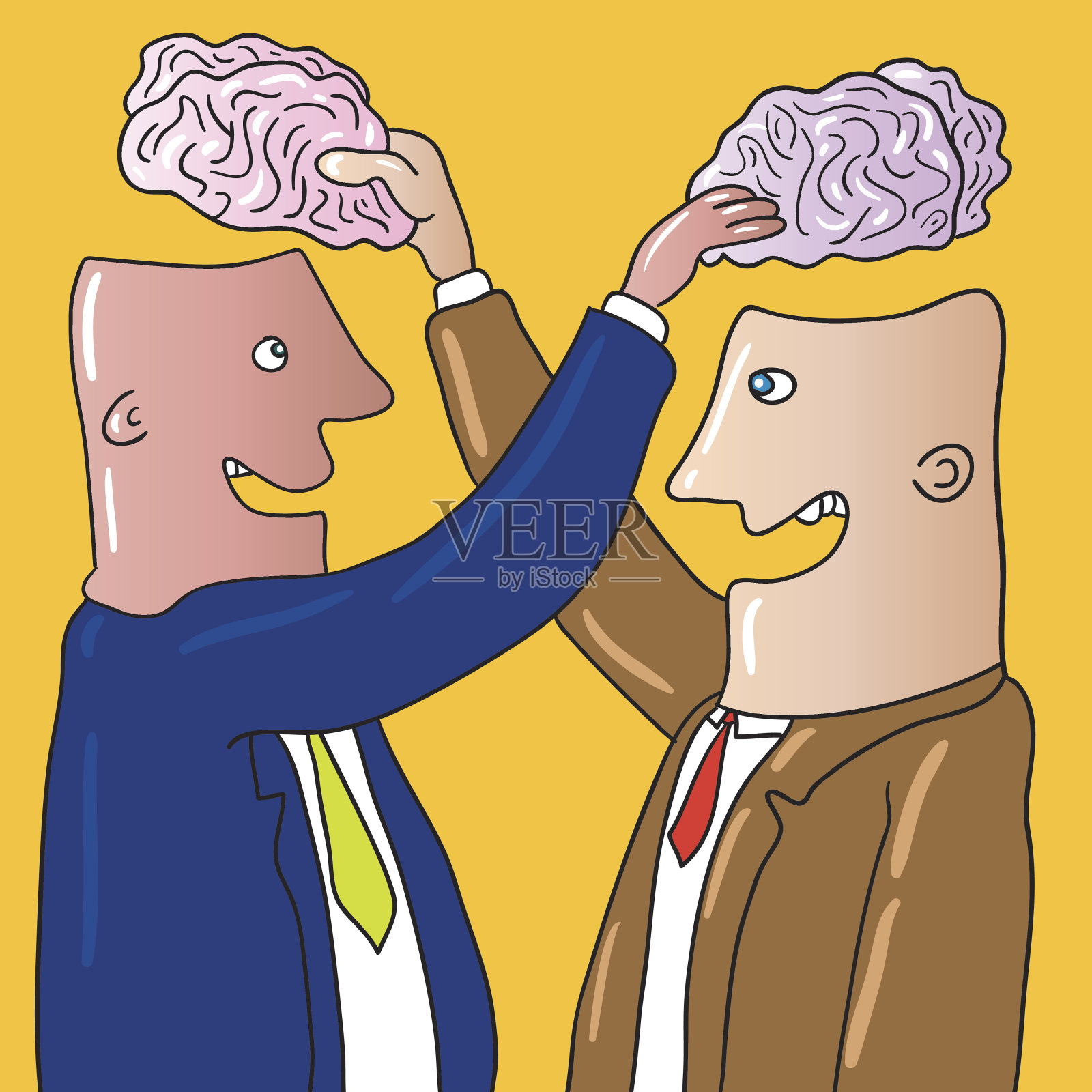 大脑交流插画图片素材