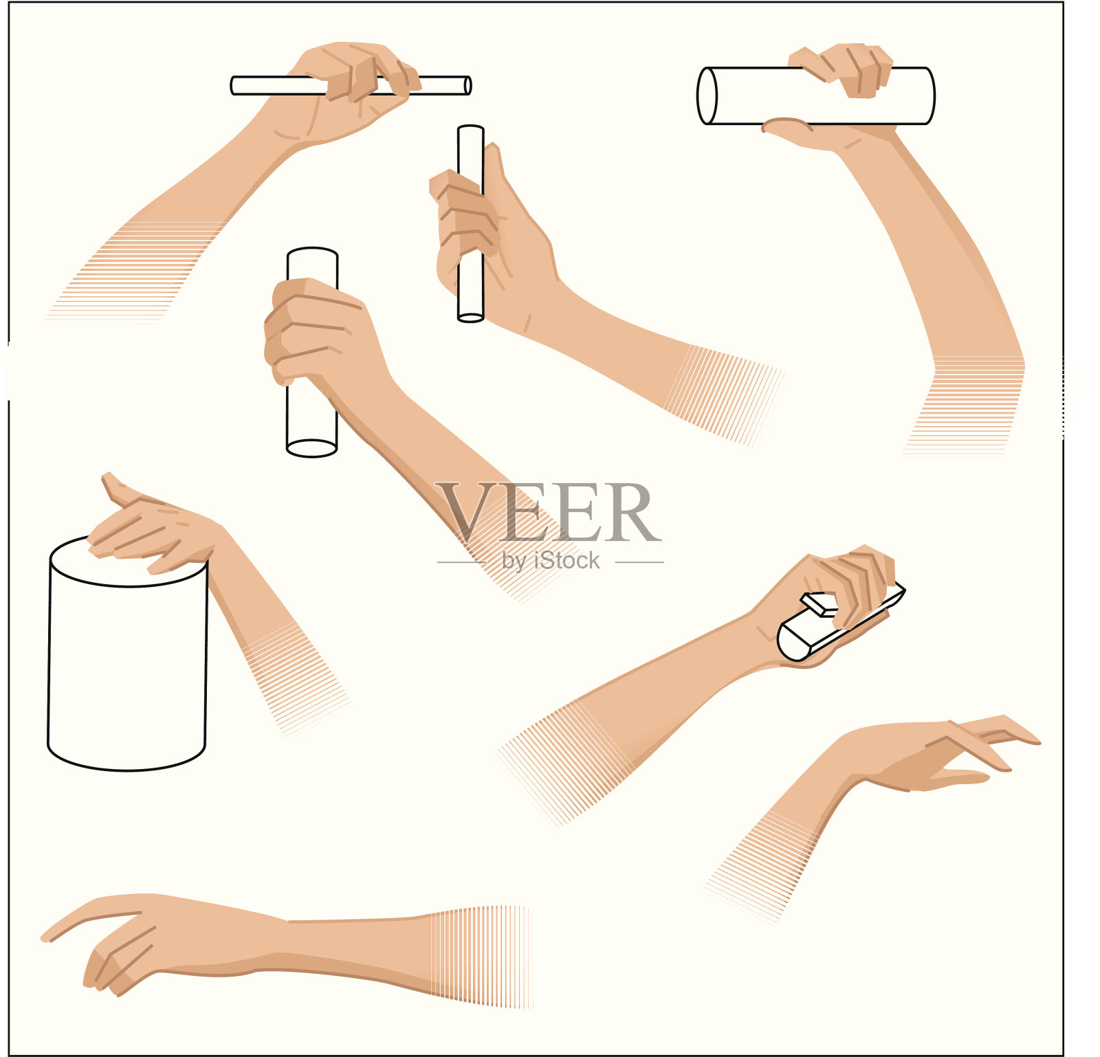 援助之手插画图片素材