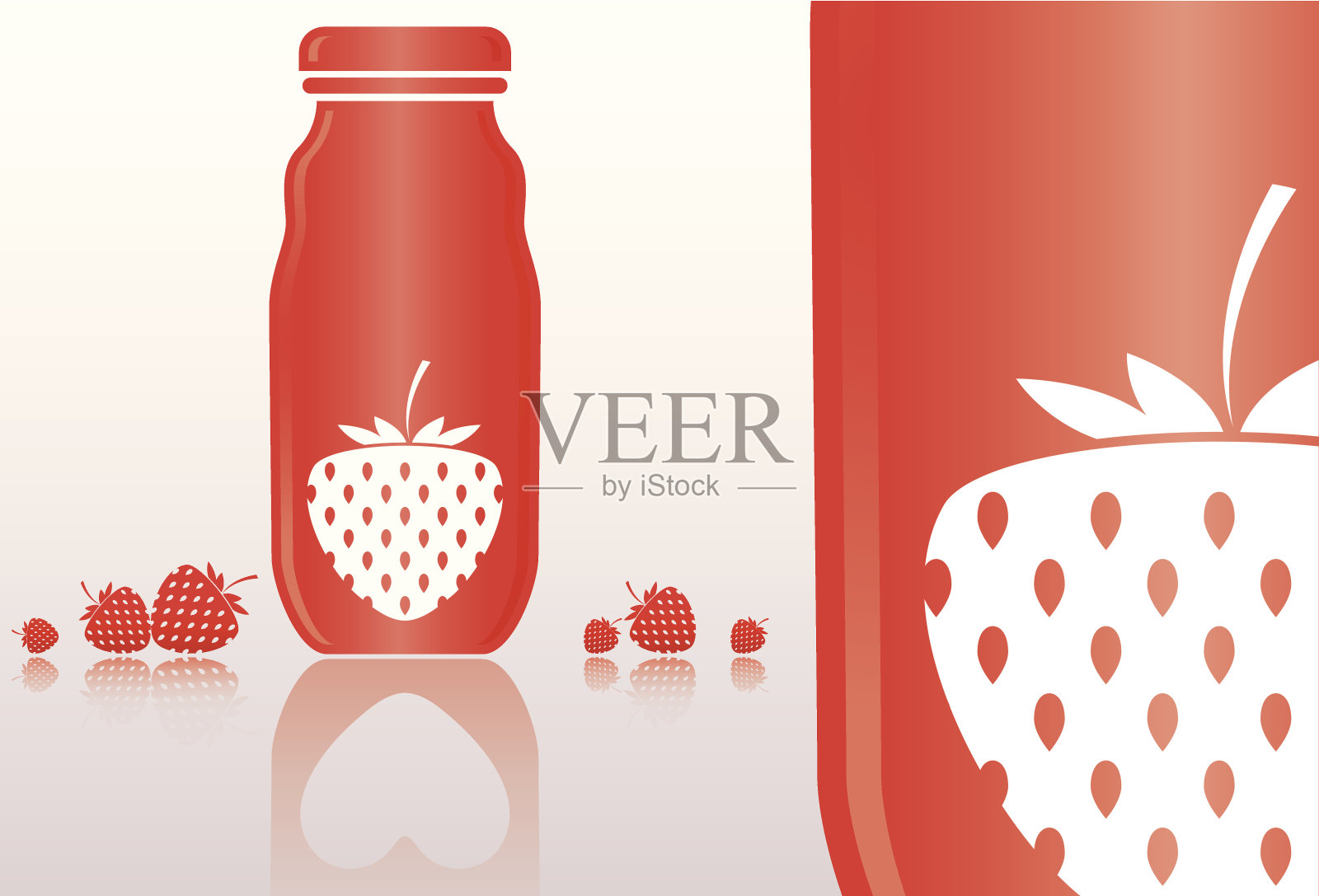 草莓汁插画图片素材