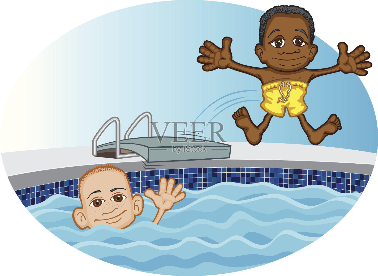 朋友游泳设计元素图片