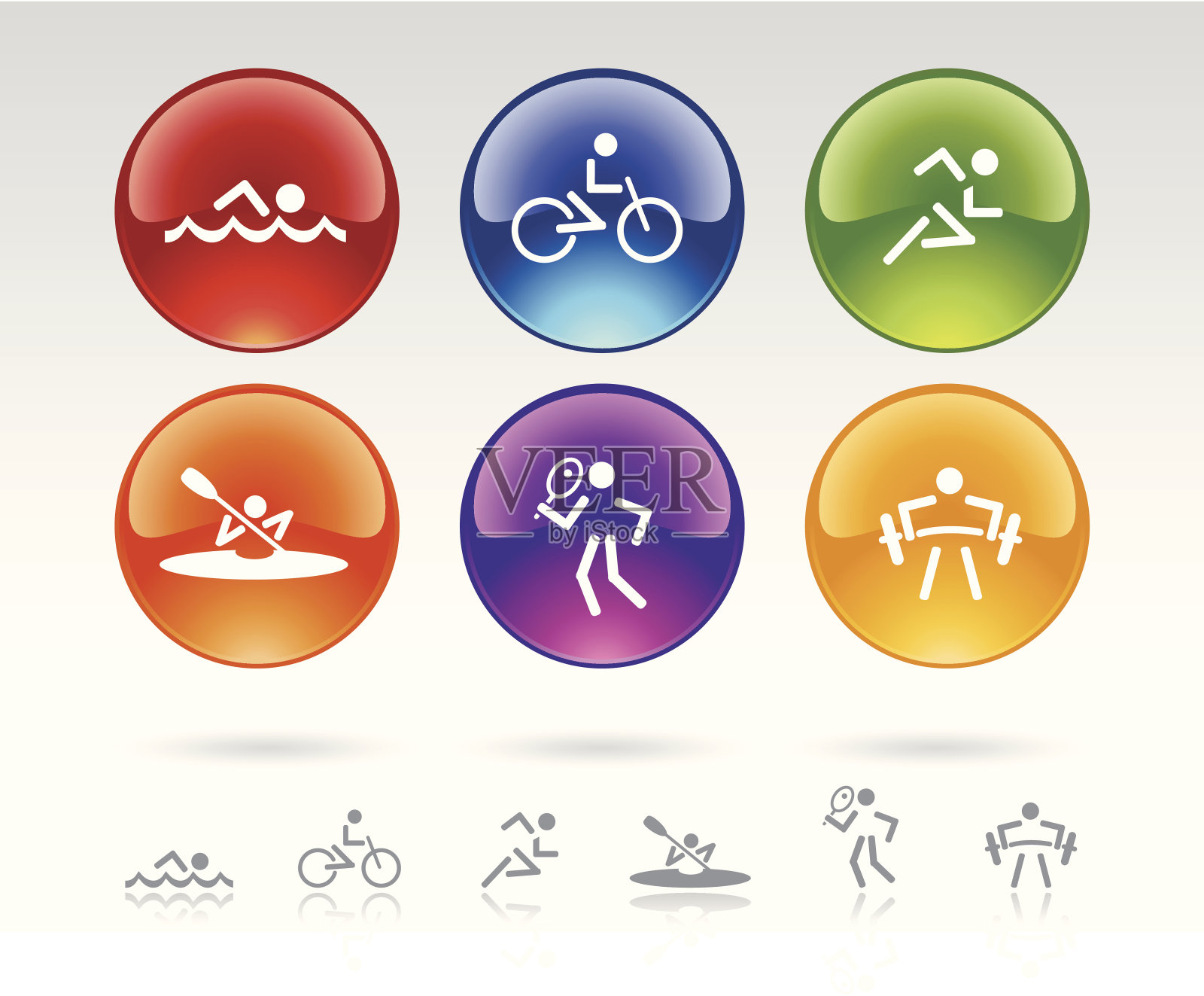 按钮描述运动插画图片素材