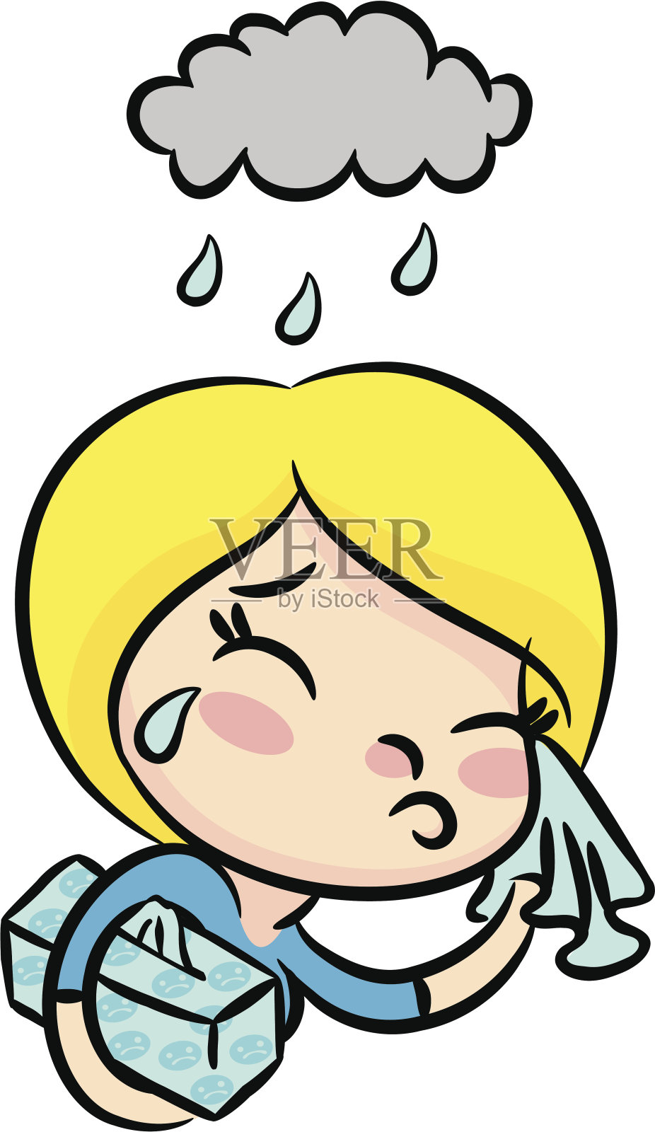 哭泣的女人设计元素图片