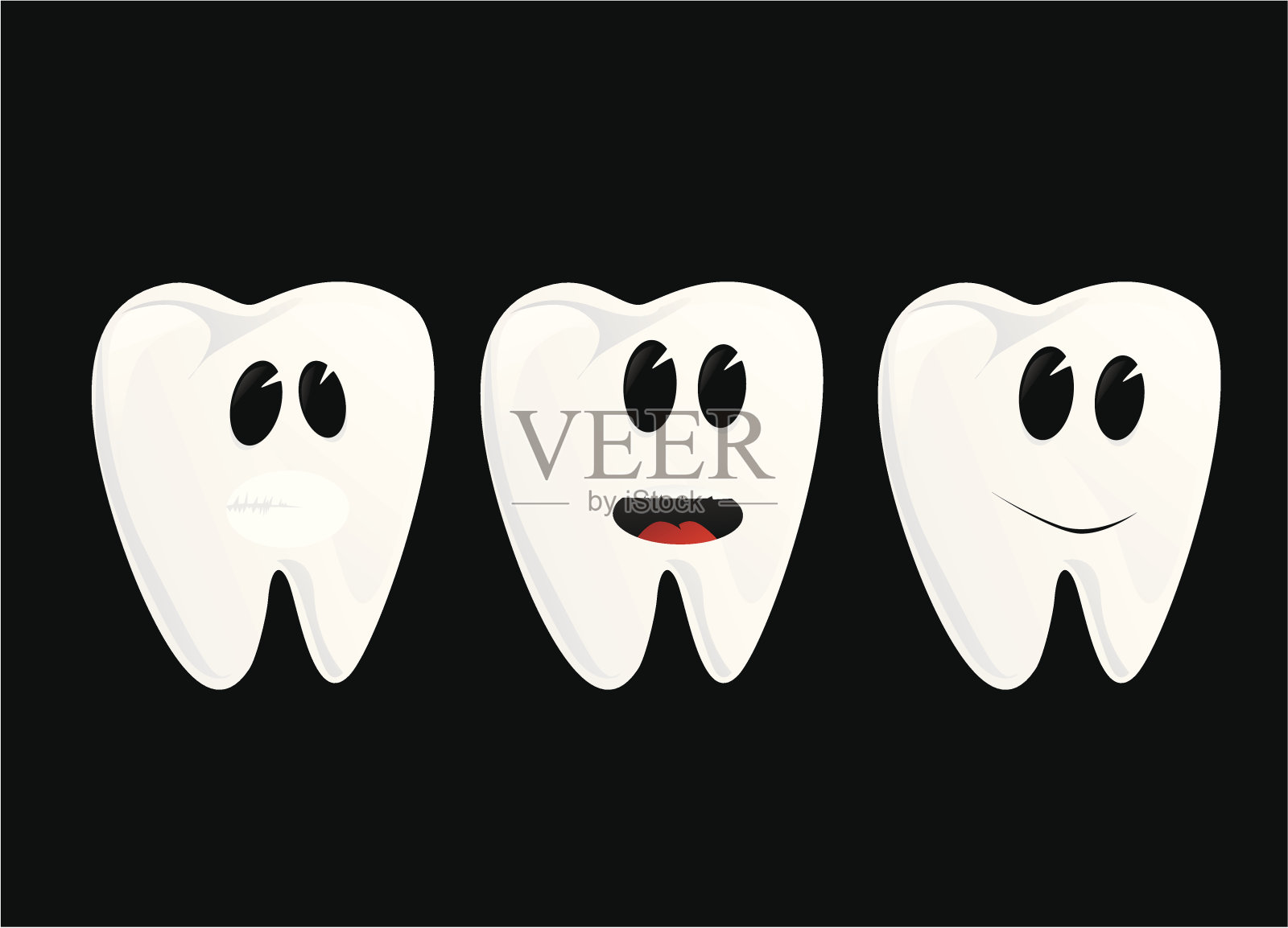 卡通牙齿插画图片素材