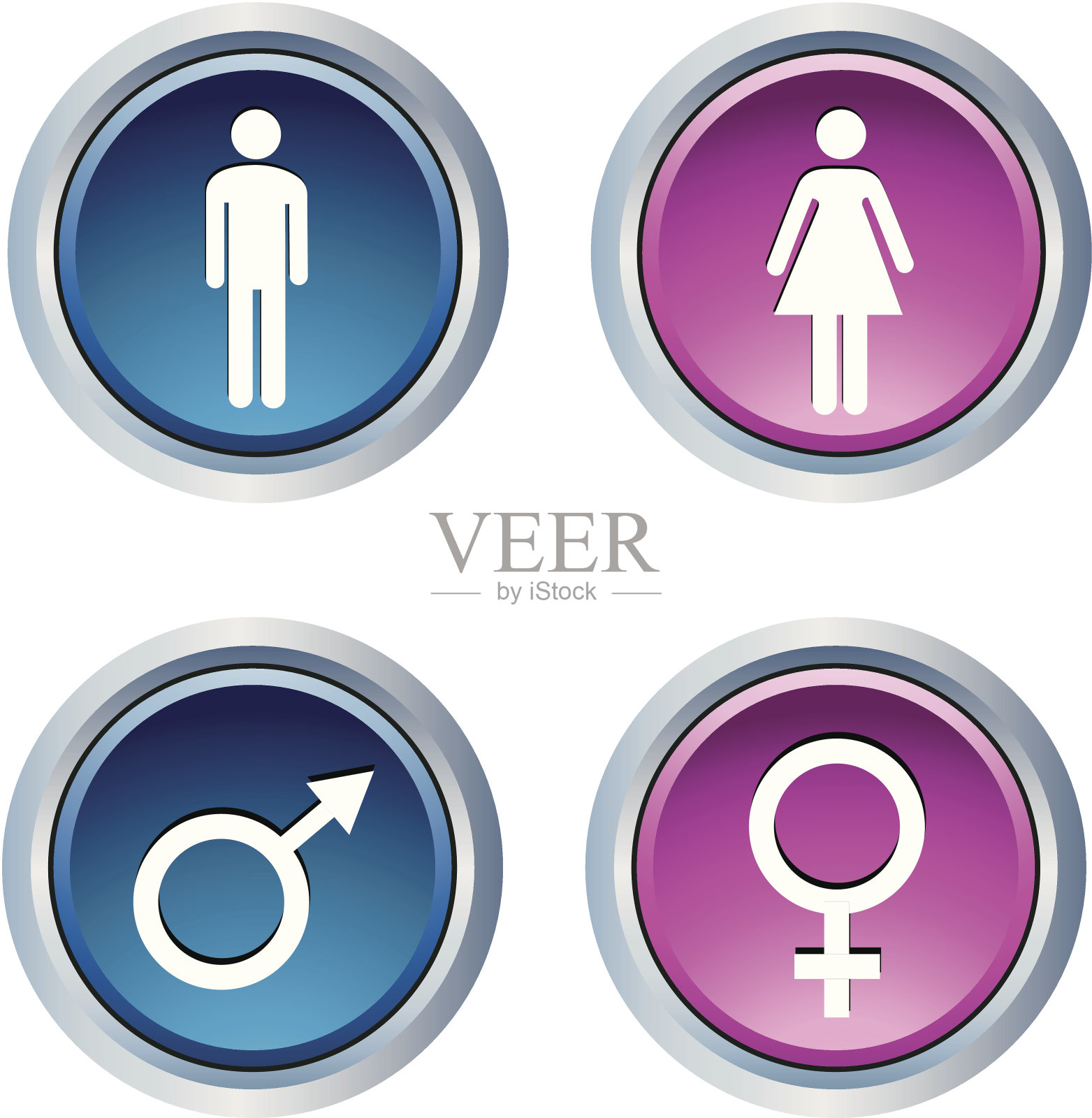 性别按钮 - 男性和女性插画图片素材