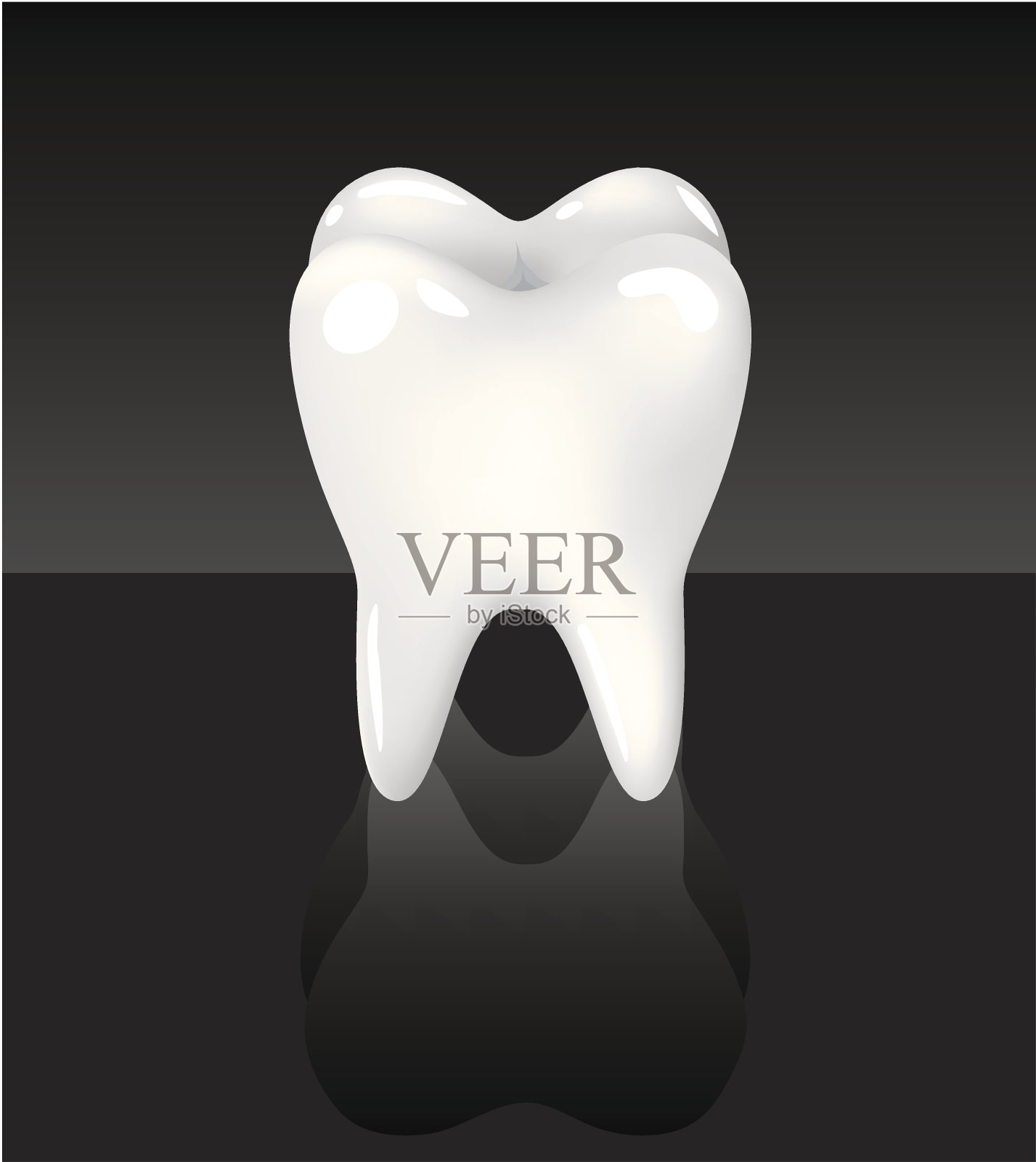 白牙配黑牙插画图片素材