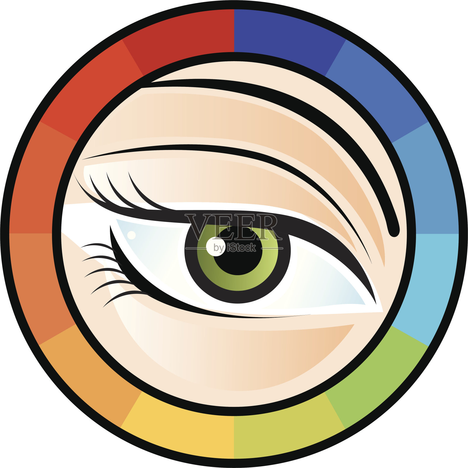 眼睛颜色轮插画图片素材