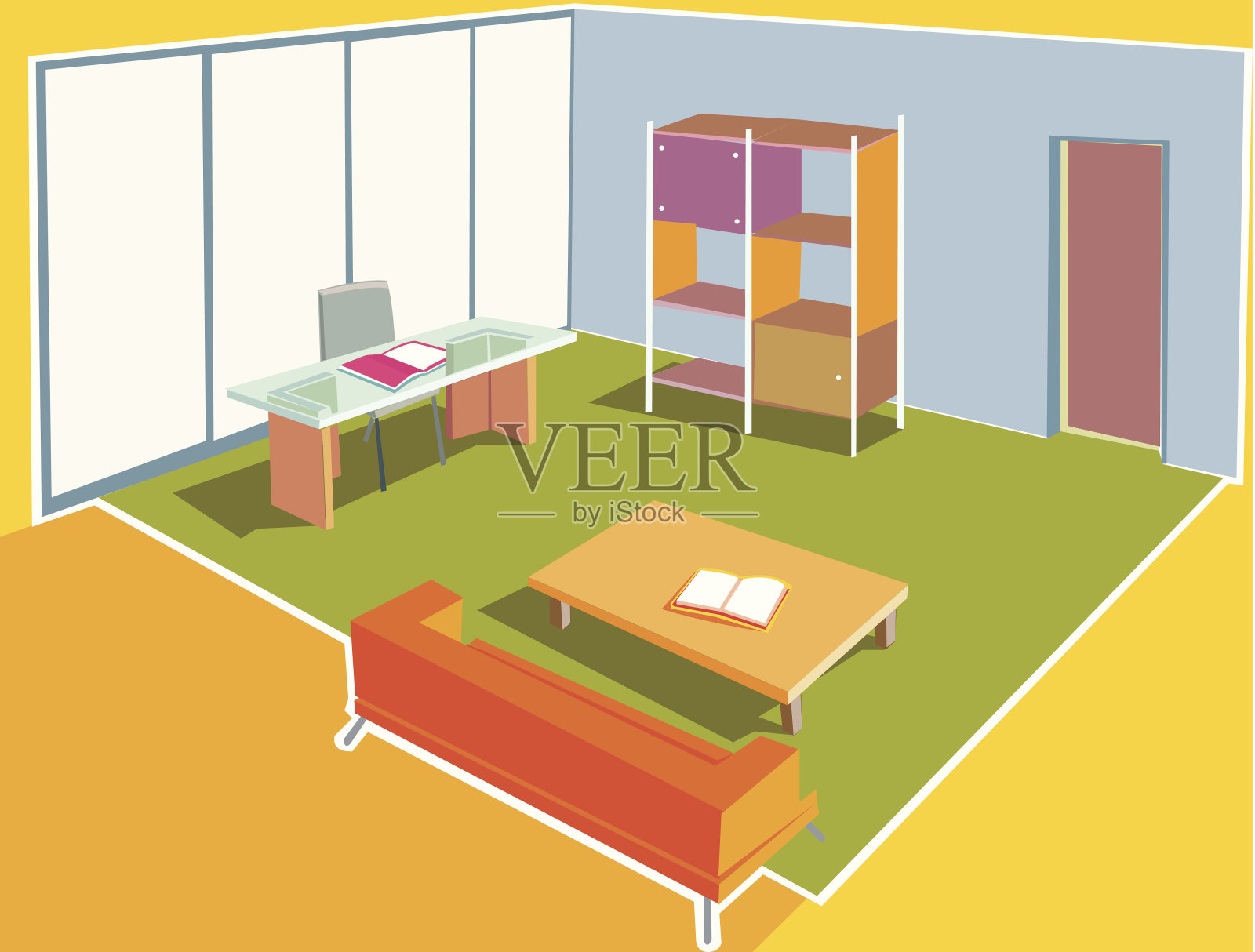 房间里插画图片素材