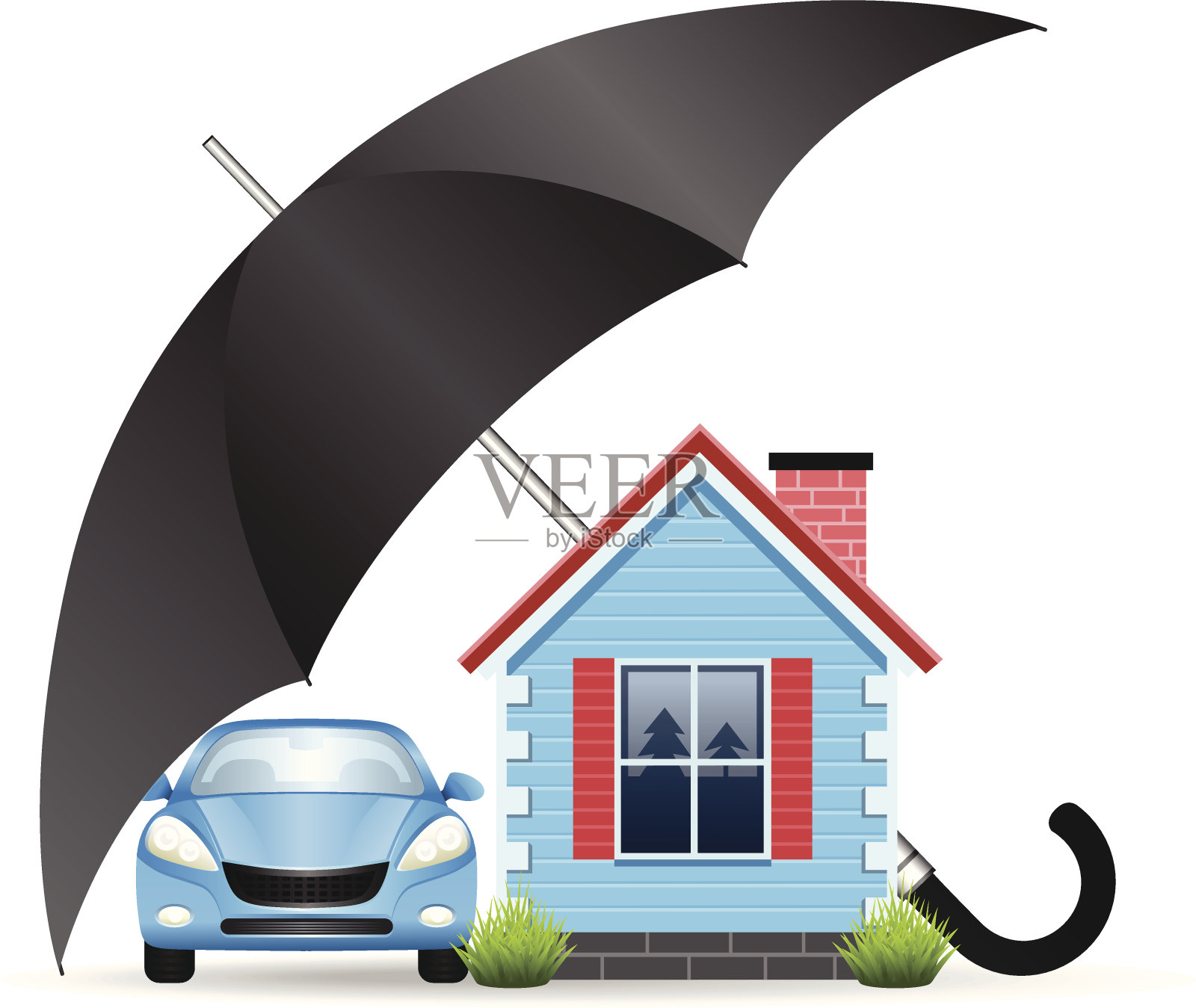 财产保险插画图片素材