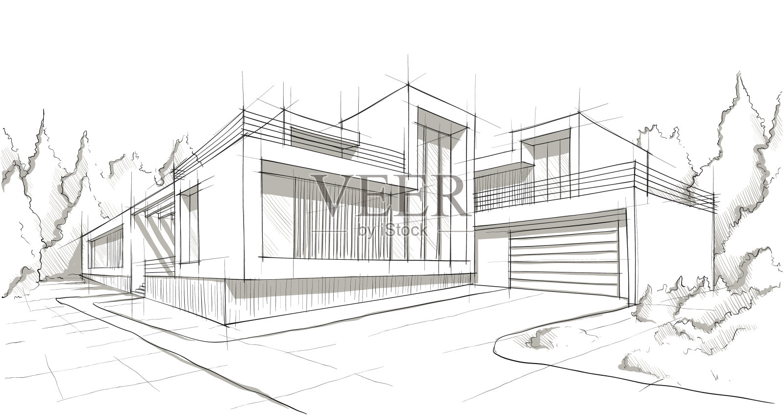 体系结构插画图片素材