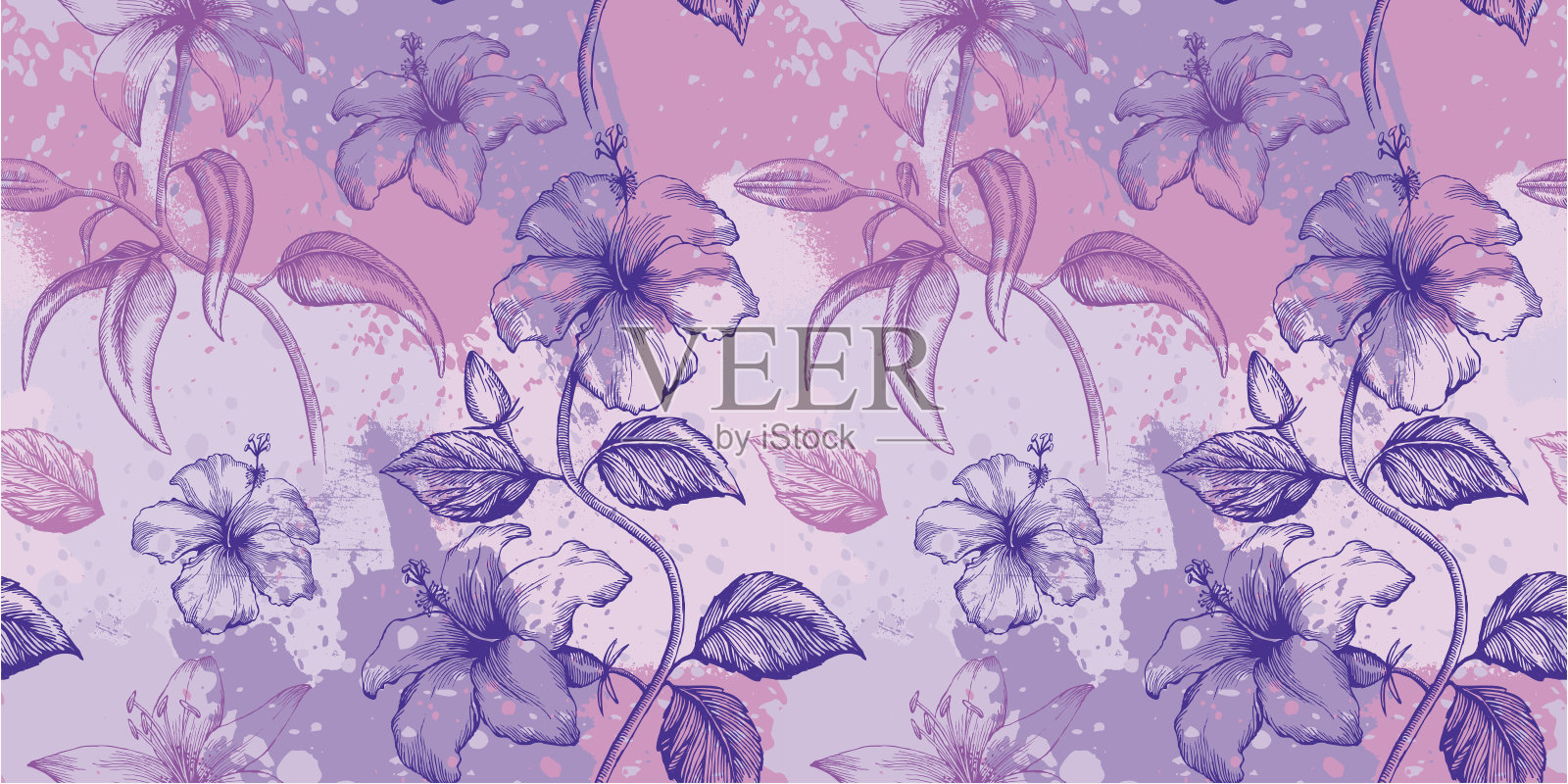 花瓷砖设计插画图片素材