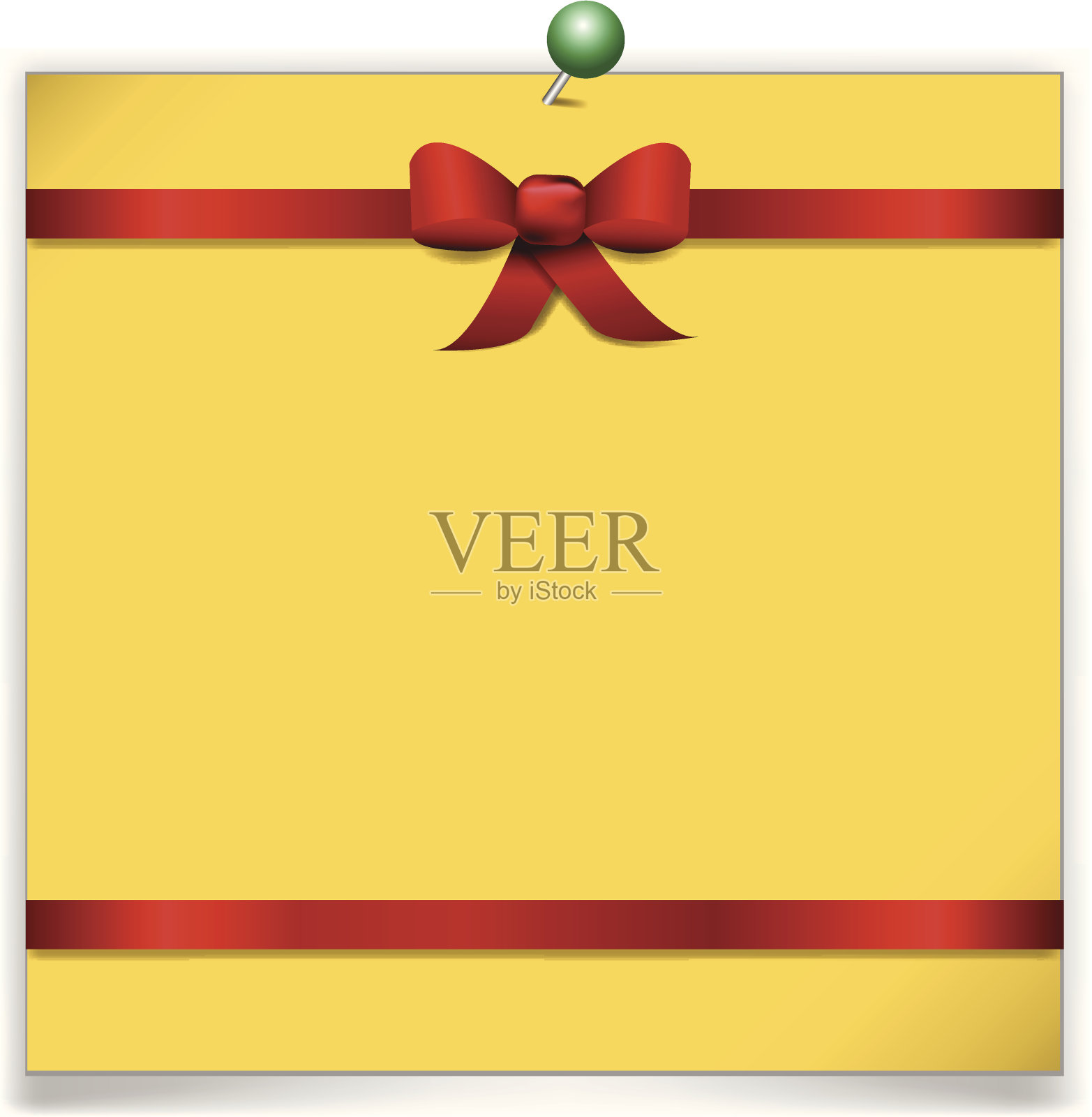 红丝带便利贴插画图片素材