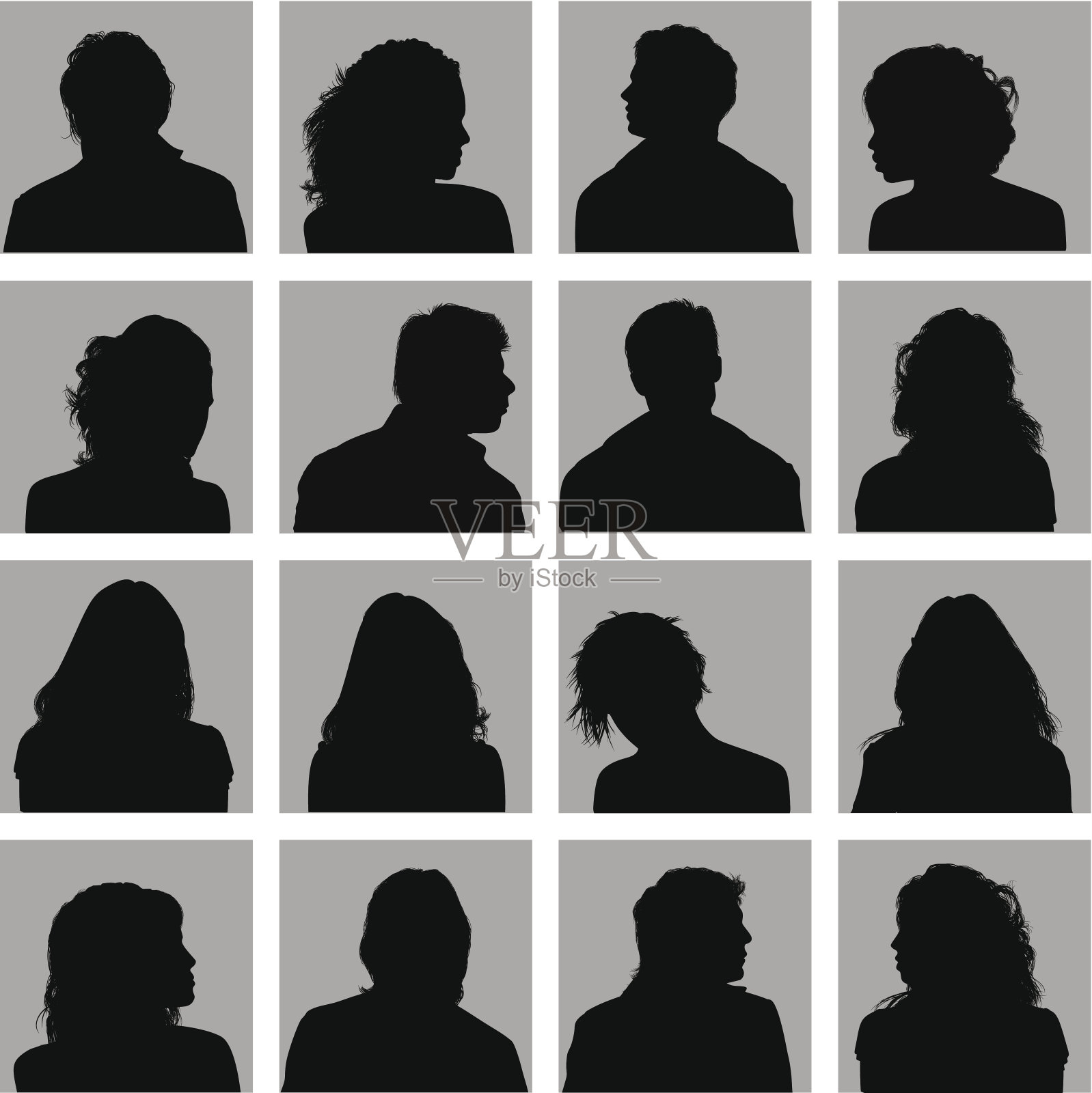 头部轮廓插画图片素材