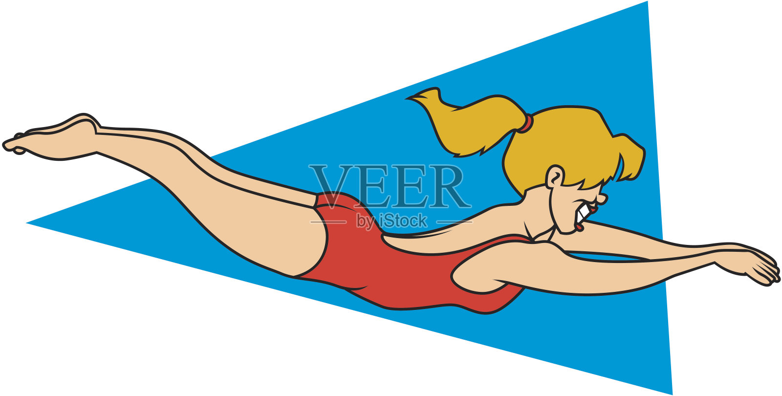 女子跳水插画图片素材