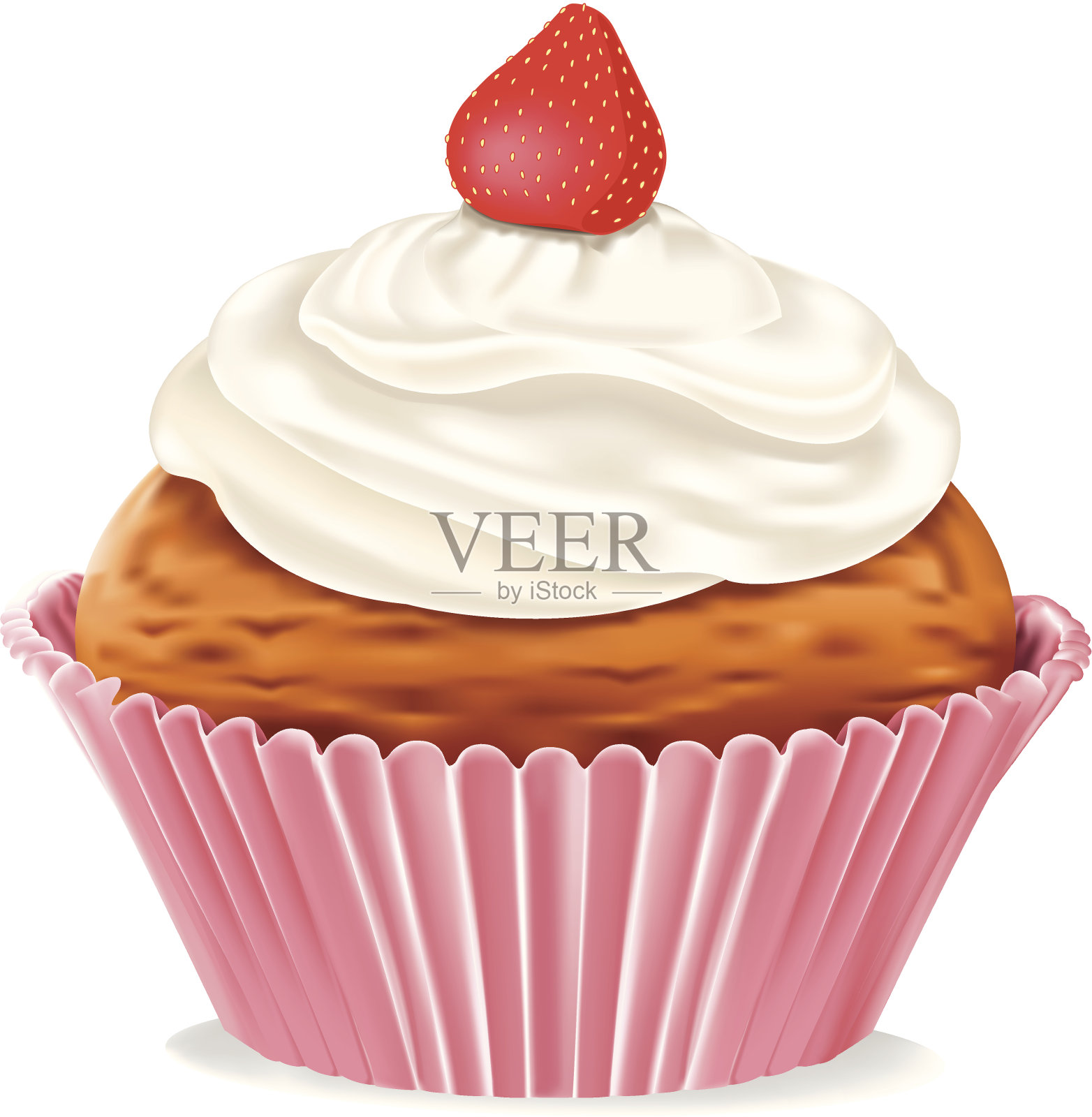 蛋糕和草莓插画图片素材