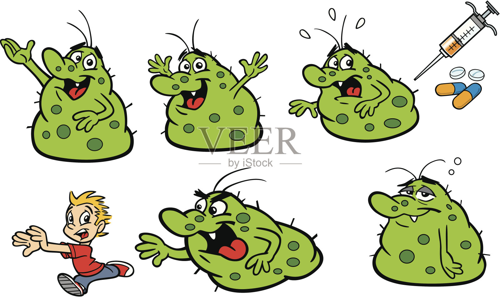 流感病毒插画图片素材