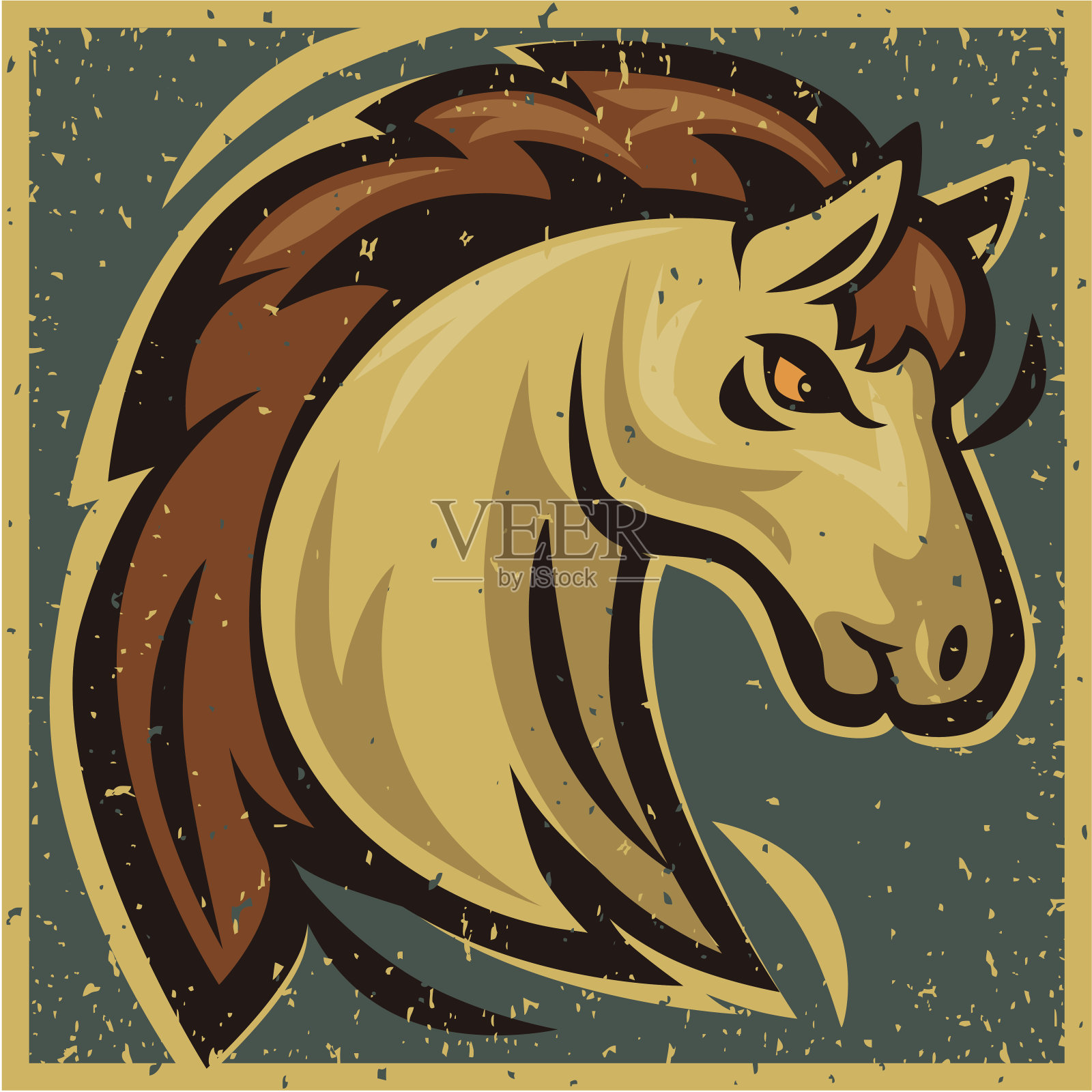 马的头设计元素图片