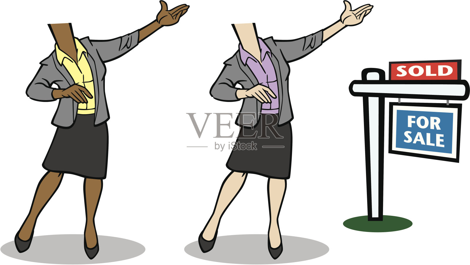 商业女性漫画设计元素图片