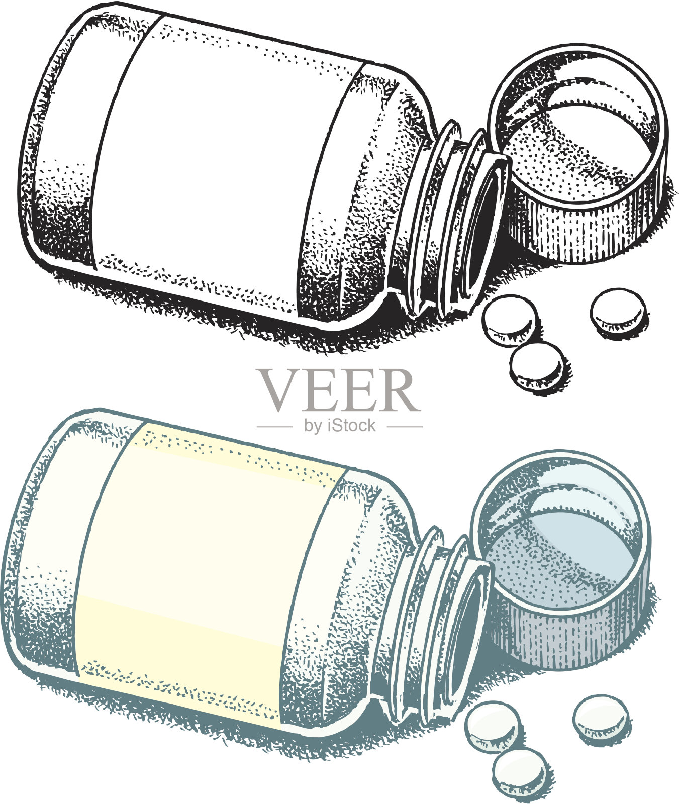 药瓶-阿司匹林插画图片素材