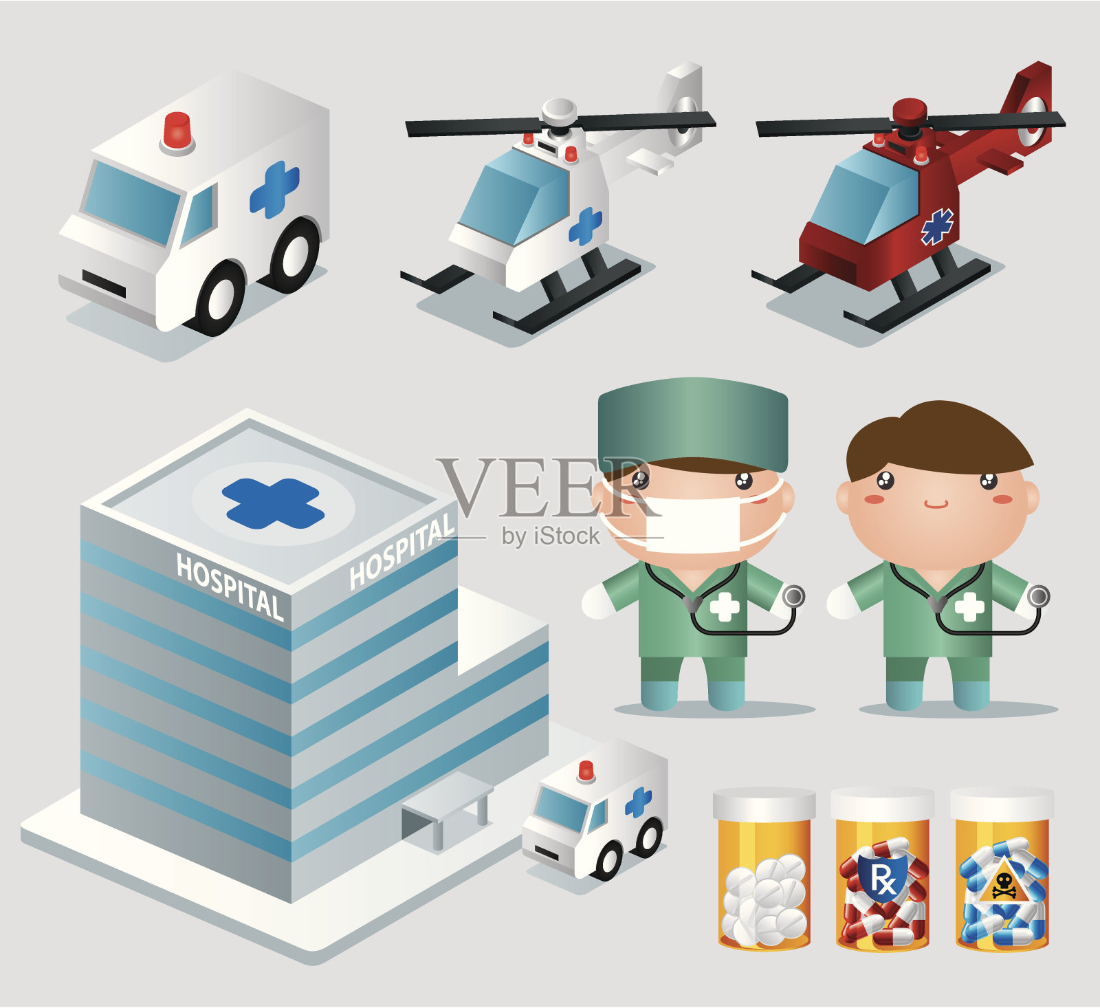 医疗相关图标集插画图片素材