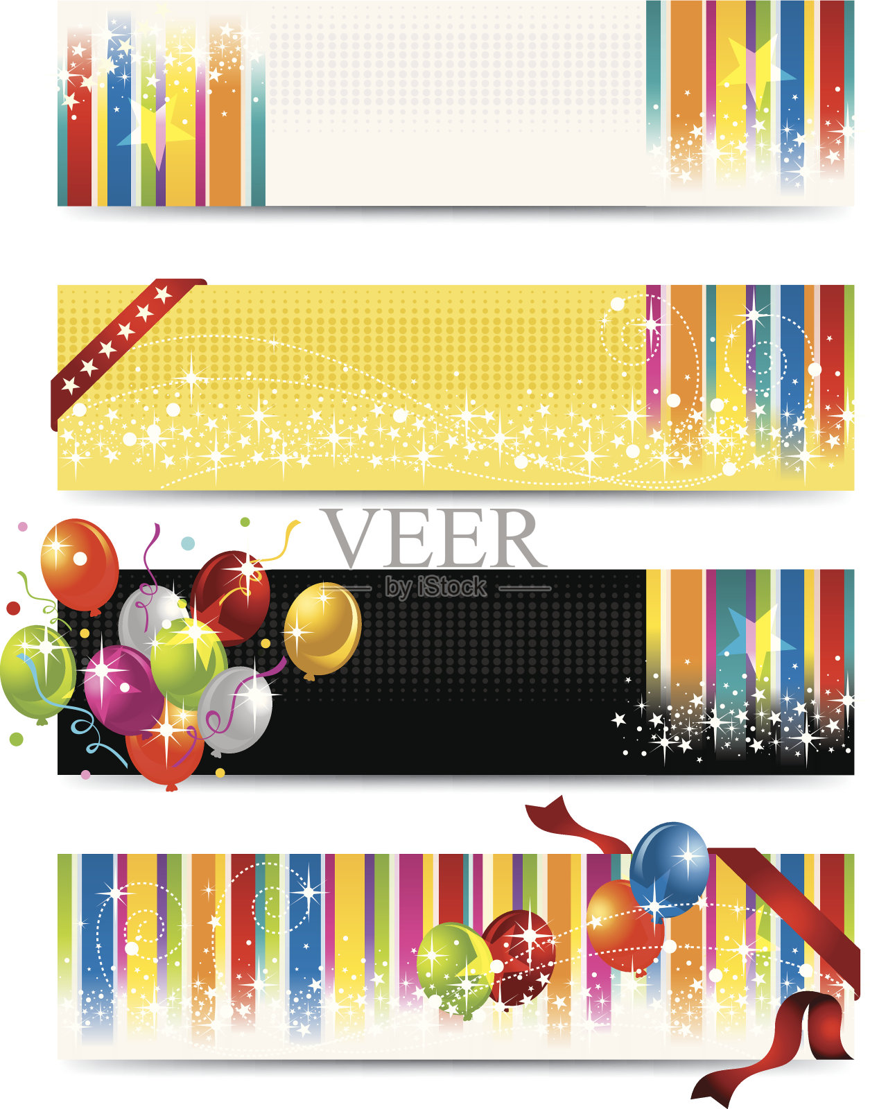 多颜色的旗帜插画图片素材