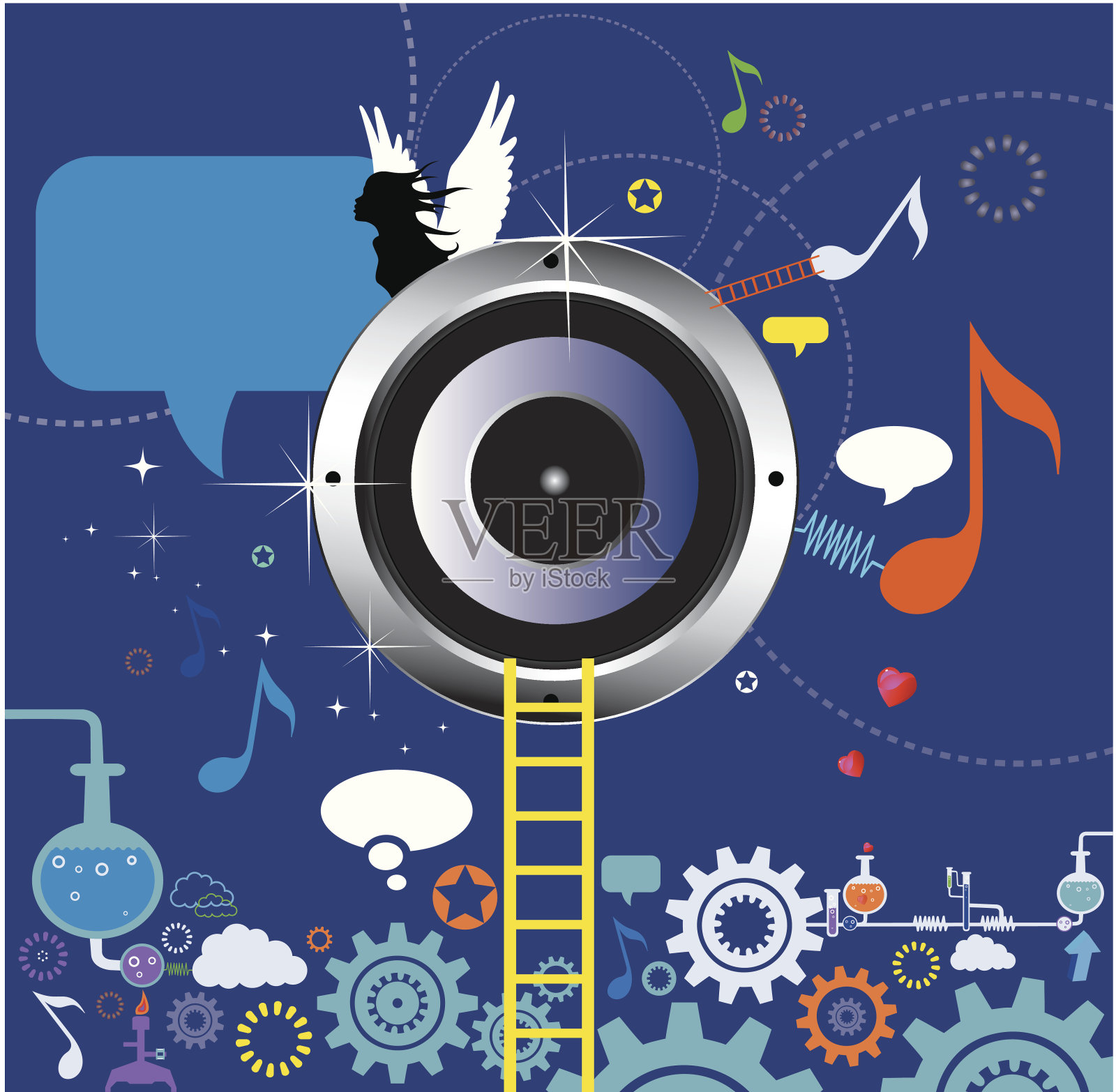 科学的音乐插画图片素材