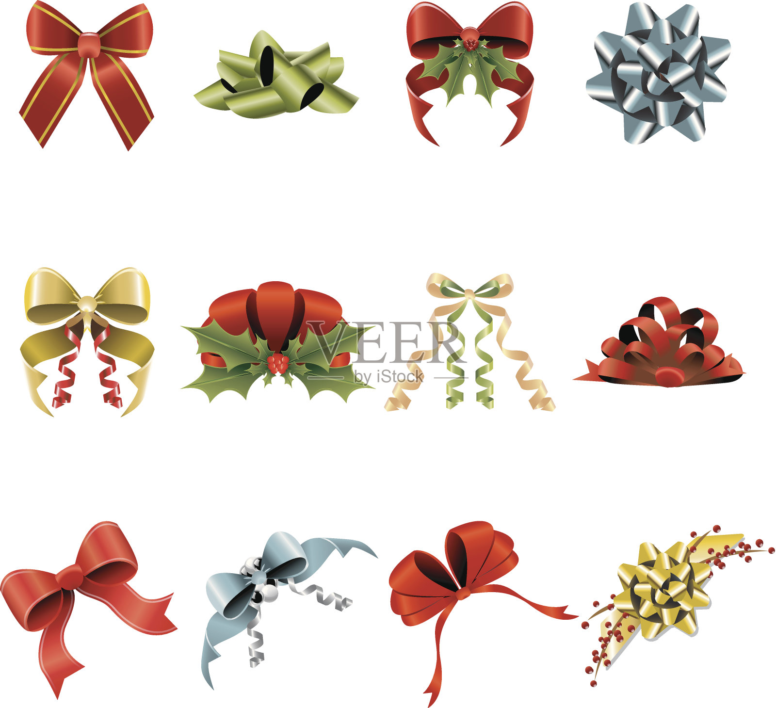 圣诞节弓图标设计元素图片