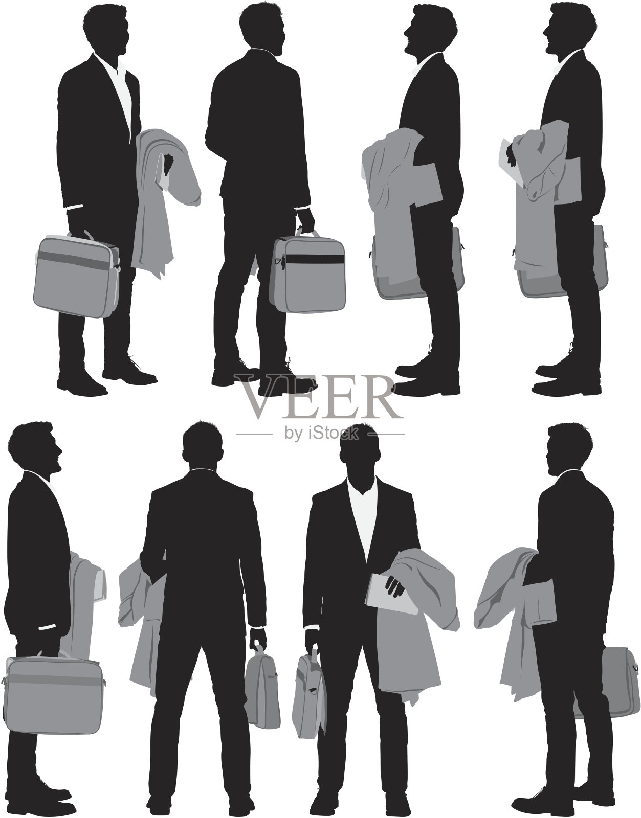 多张拿着公文包的商人照片设计元素图片