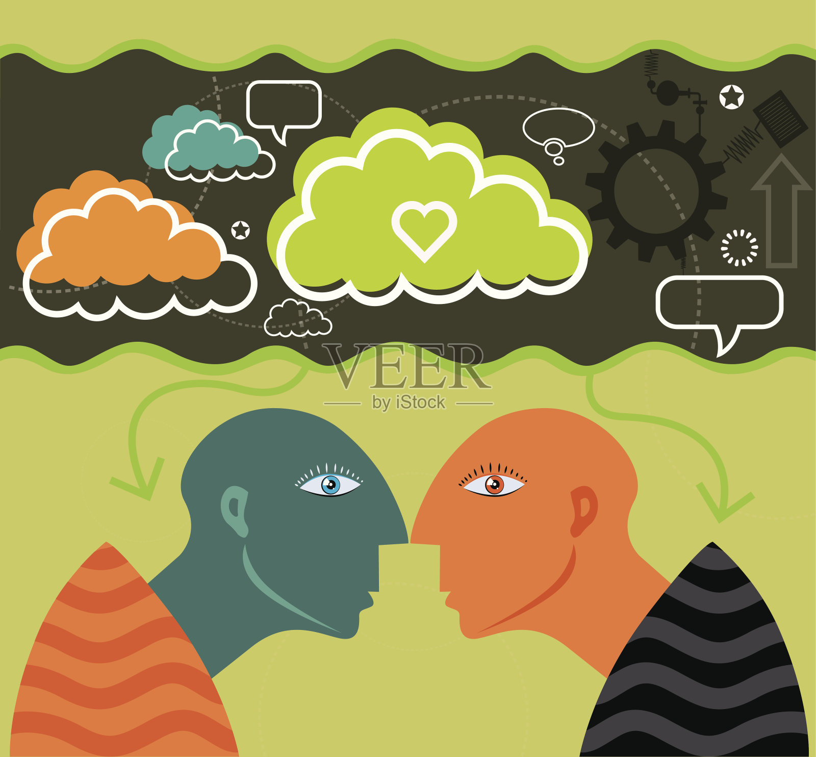 神秘的人与社区插画图片素材