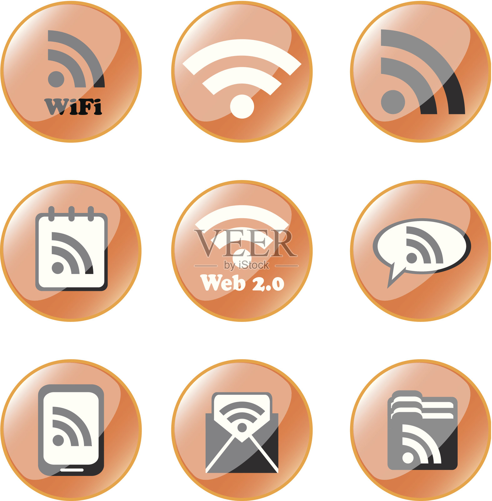 RSS光滑的按钮图标素材