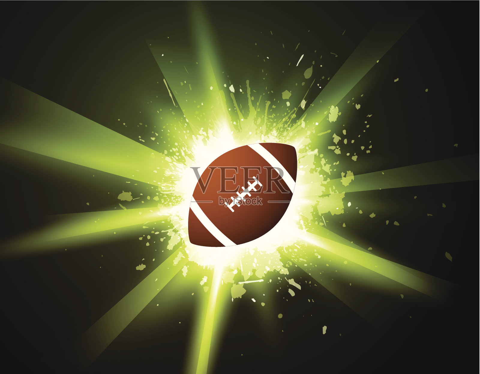 足球在闪亮的背景上插画图片素材