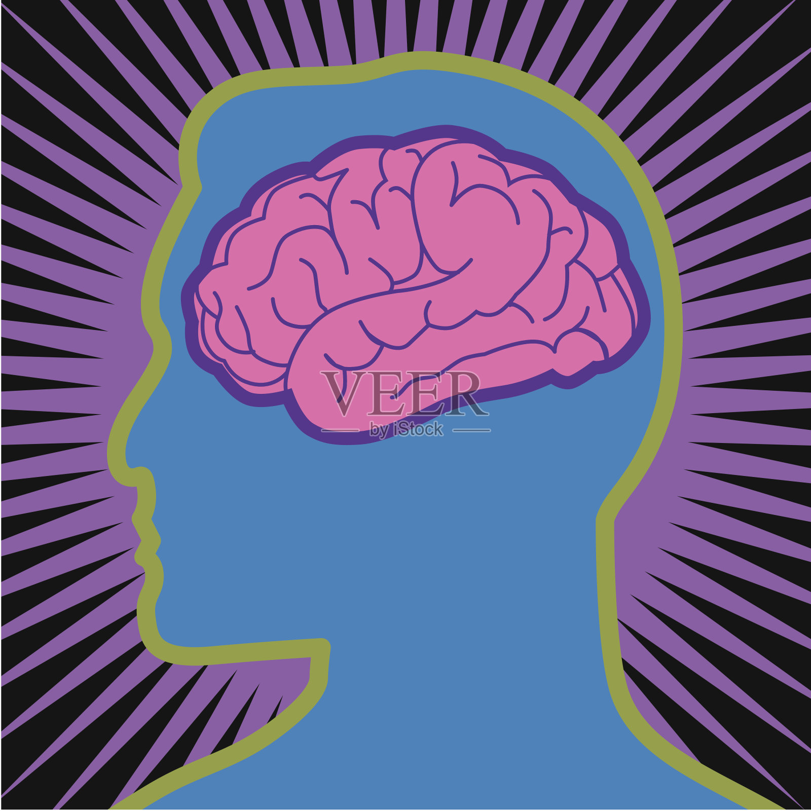 大脑在头设计元素图片