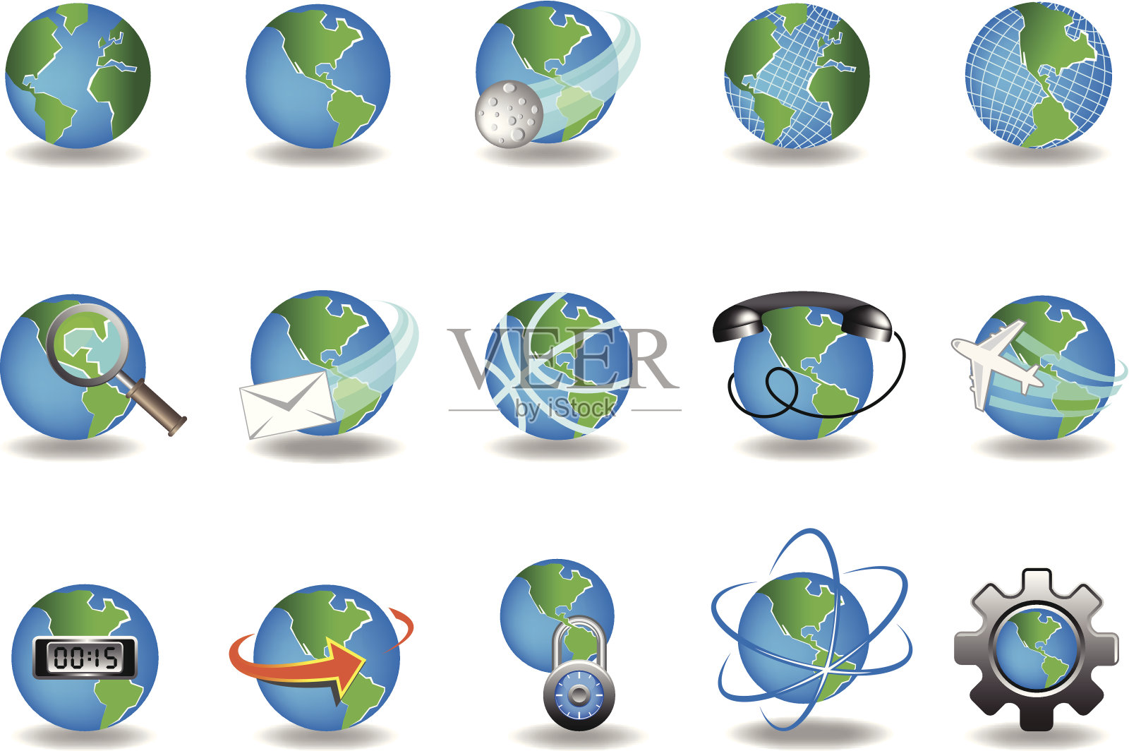 颜色图标——地球仪图标素材