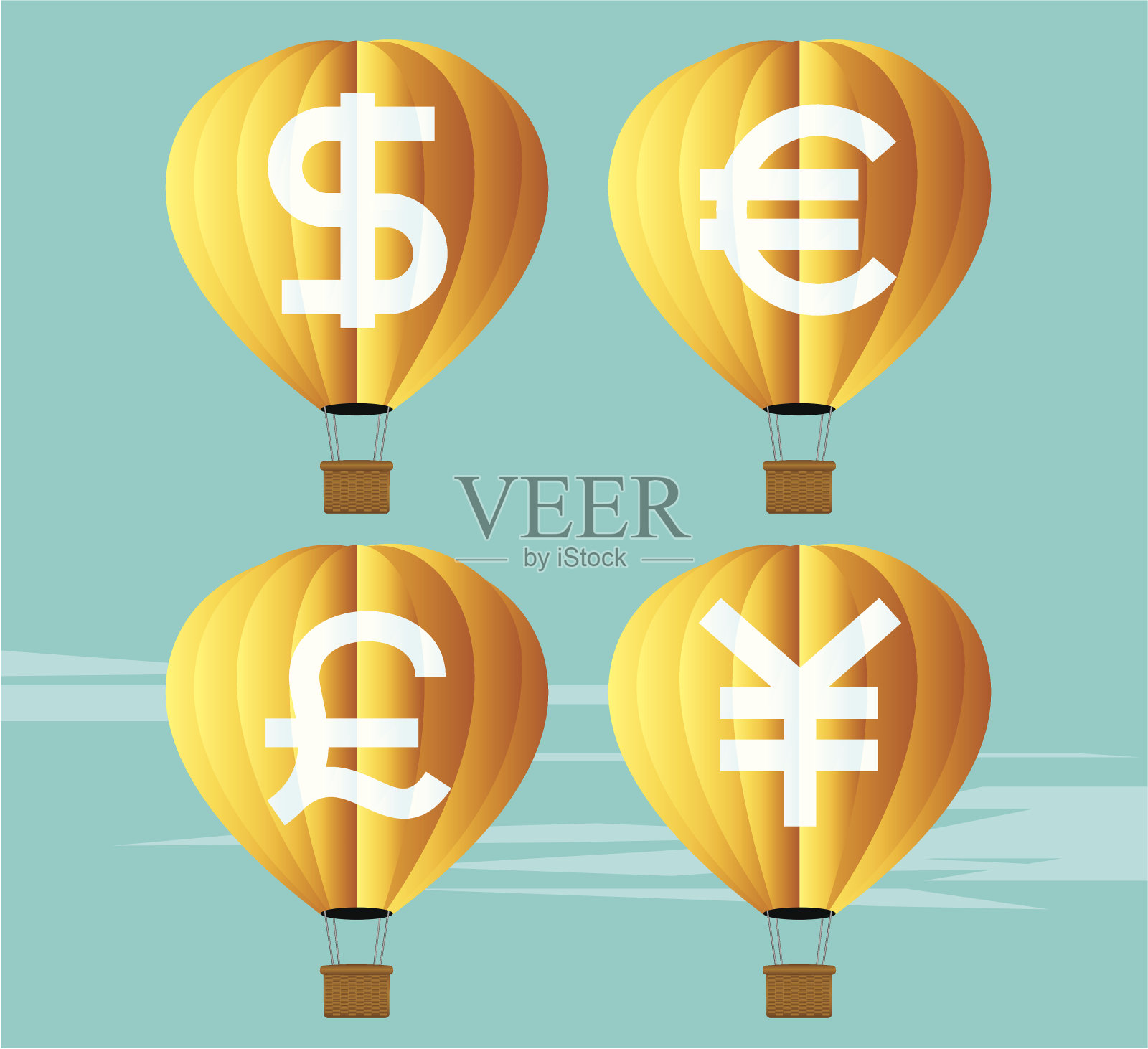 货币气球图标插画图片素材