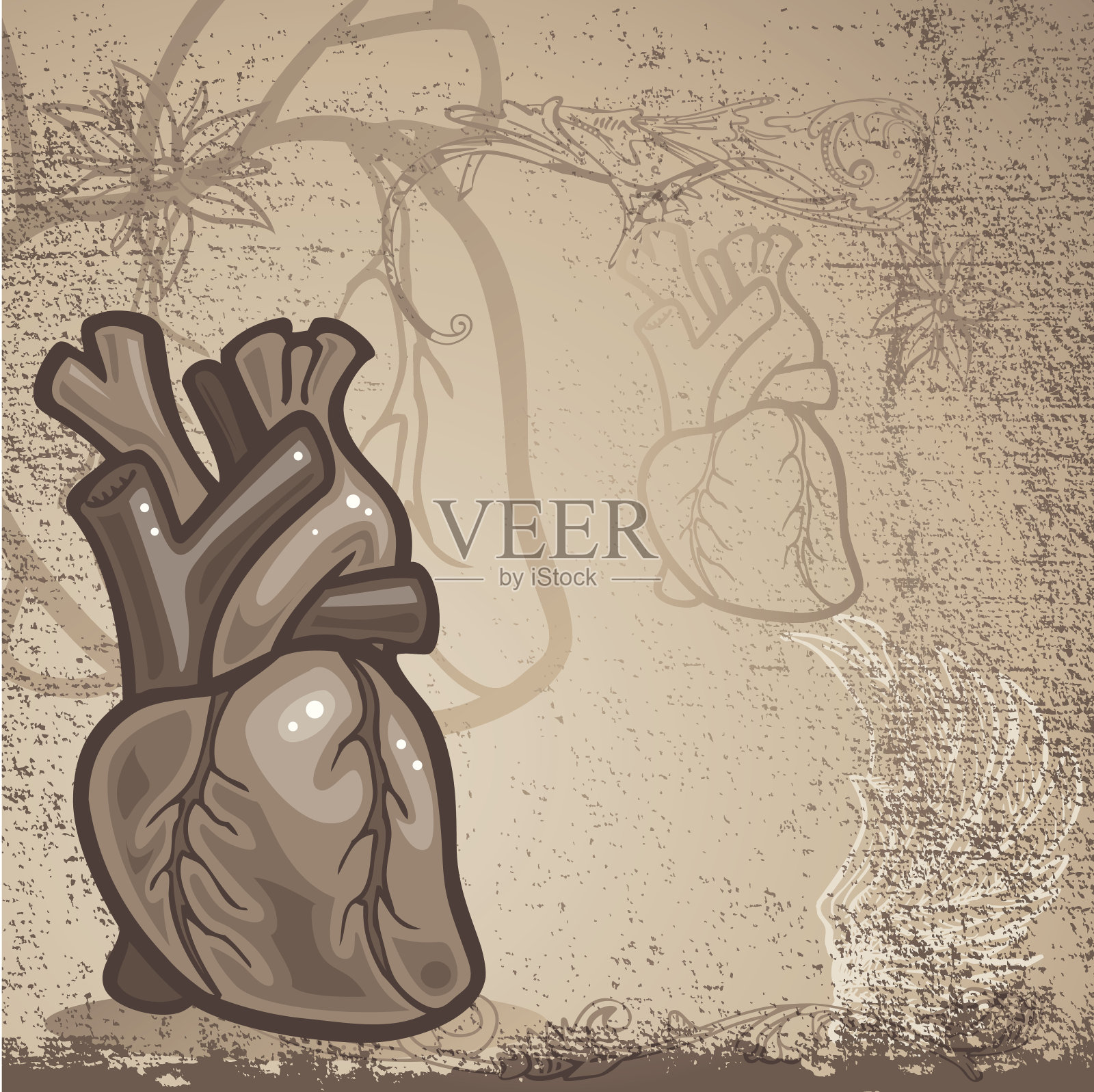 摇滚的心插画图片素材