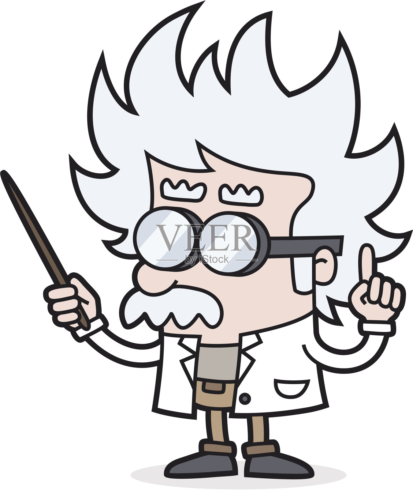 教授指着某物/漫画设计元素图片