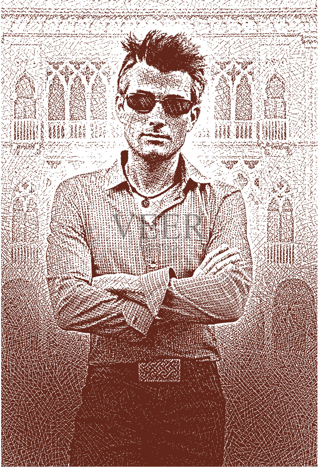 意大利佛罗伦萨人的肖像插画图片素材