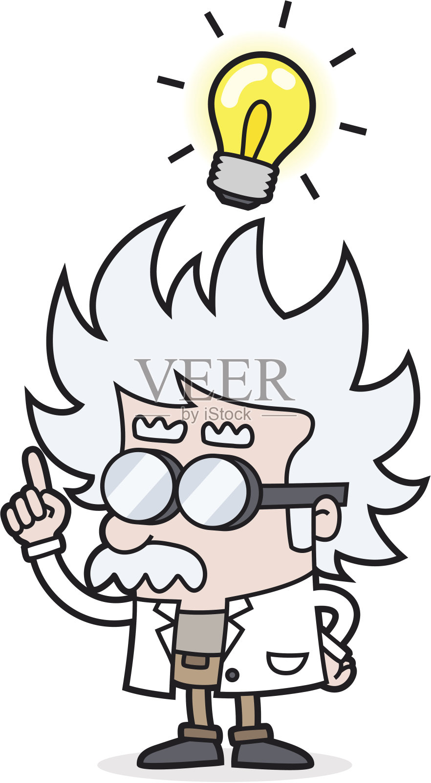 有灯泡的科学家有了一个想法(天才)设计元素图片