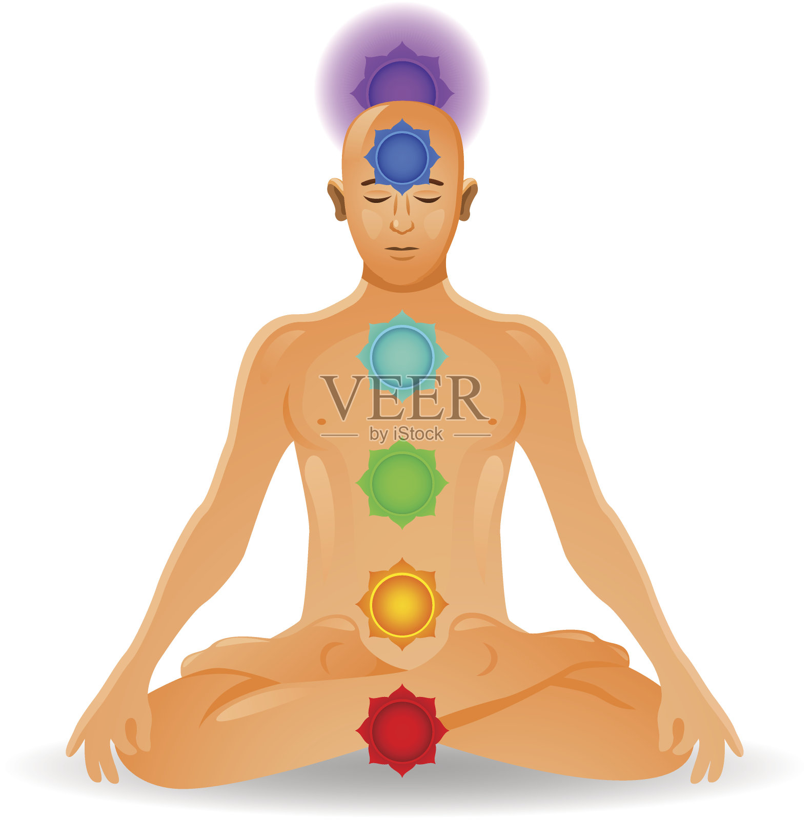脉轮冥想插画图片素材