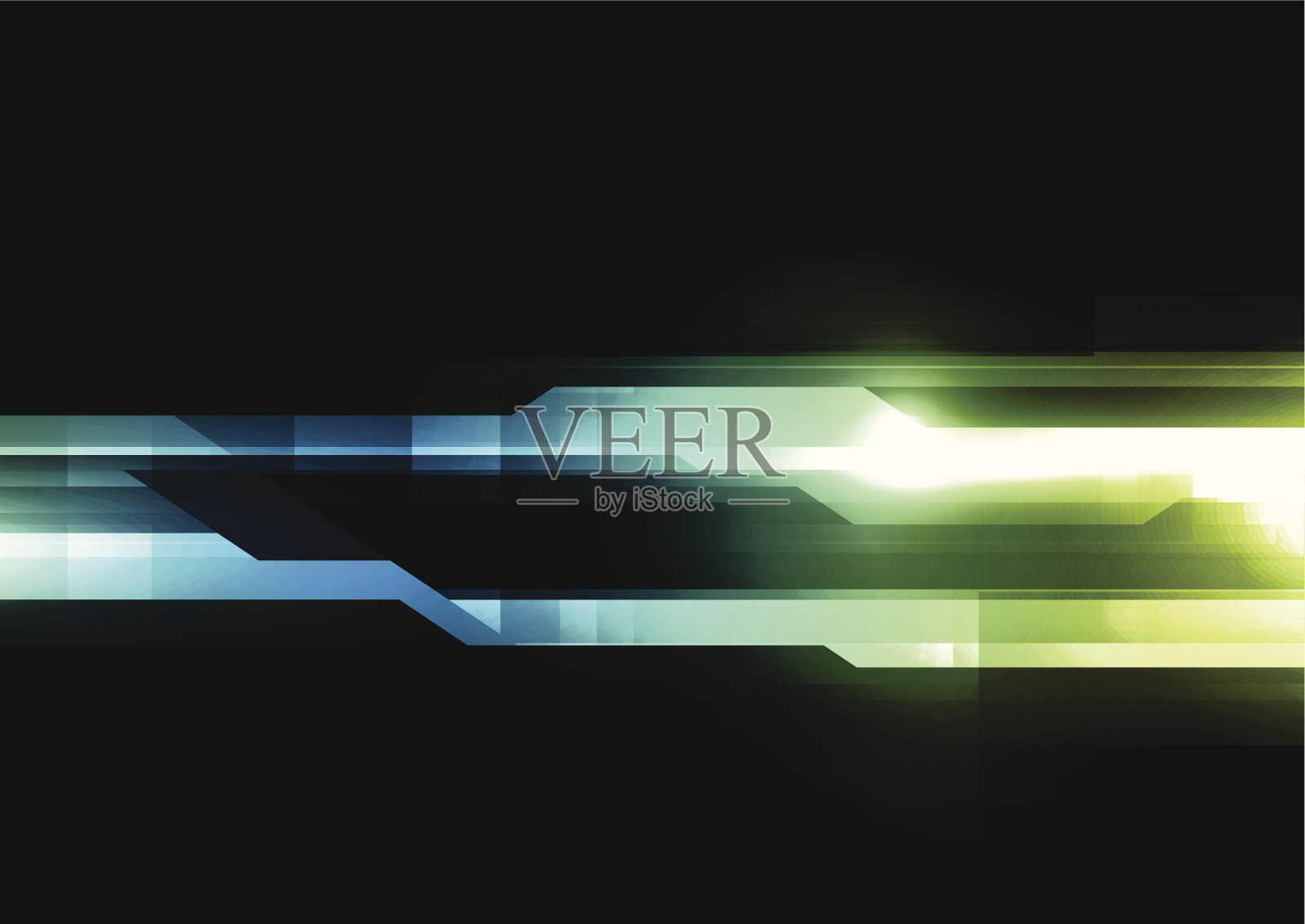 蓝色/绿色技术背景插画图片素材