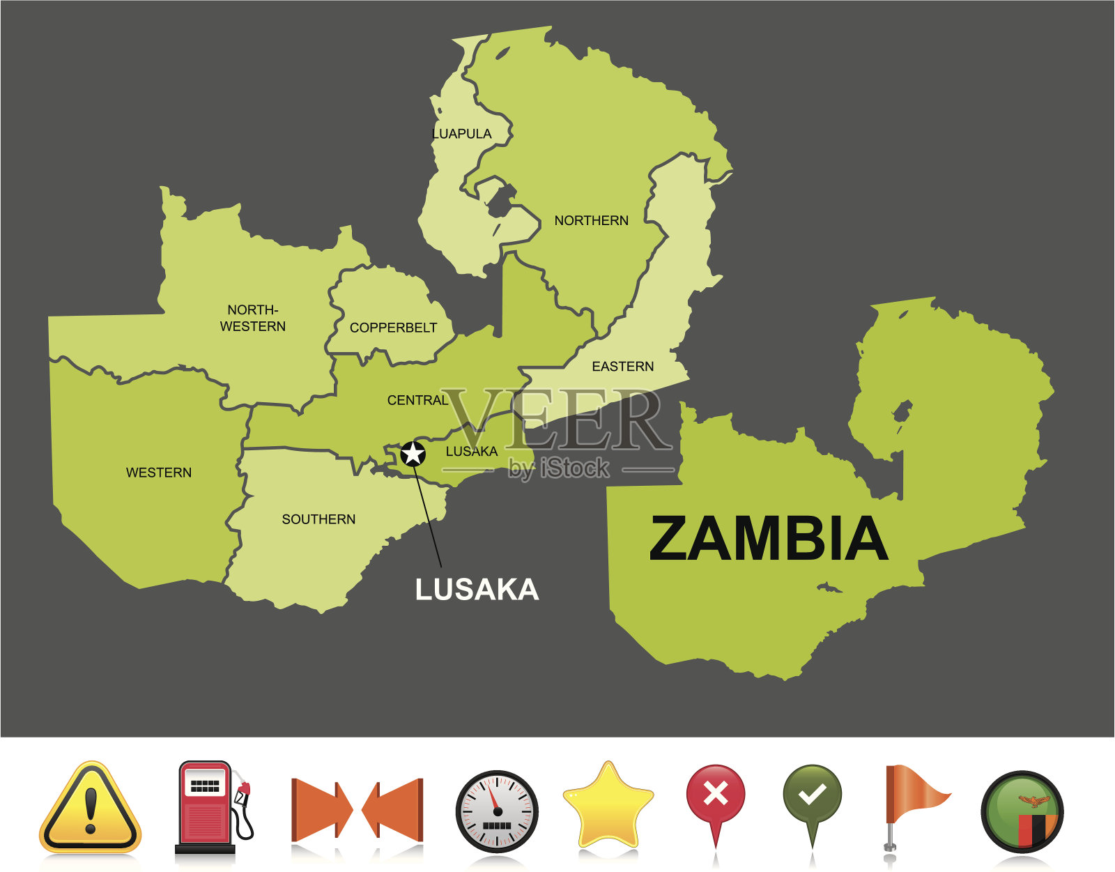 赞比亚导航地图设计模板素材