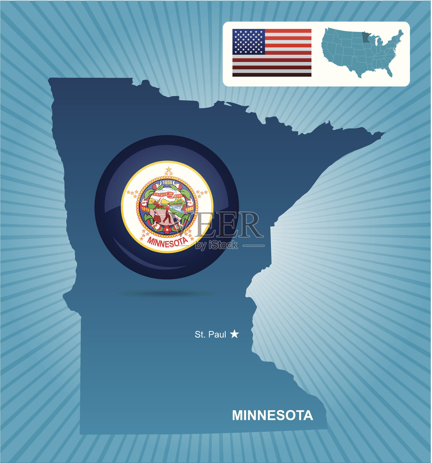 明尼苏达州插画图片素材