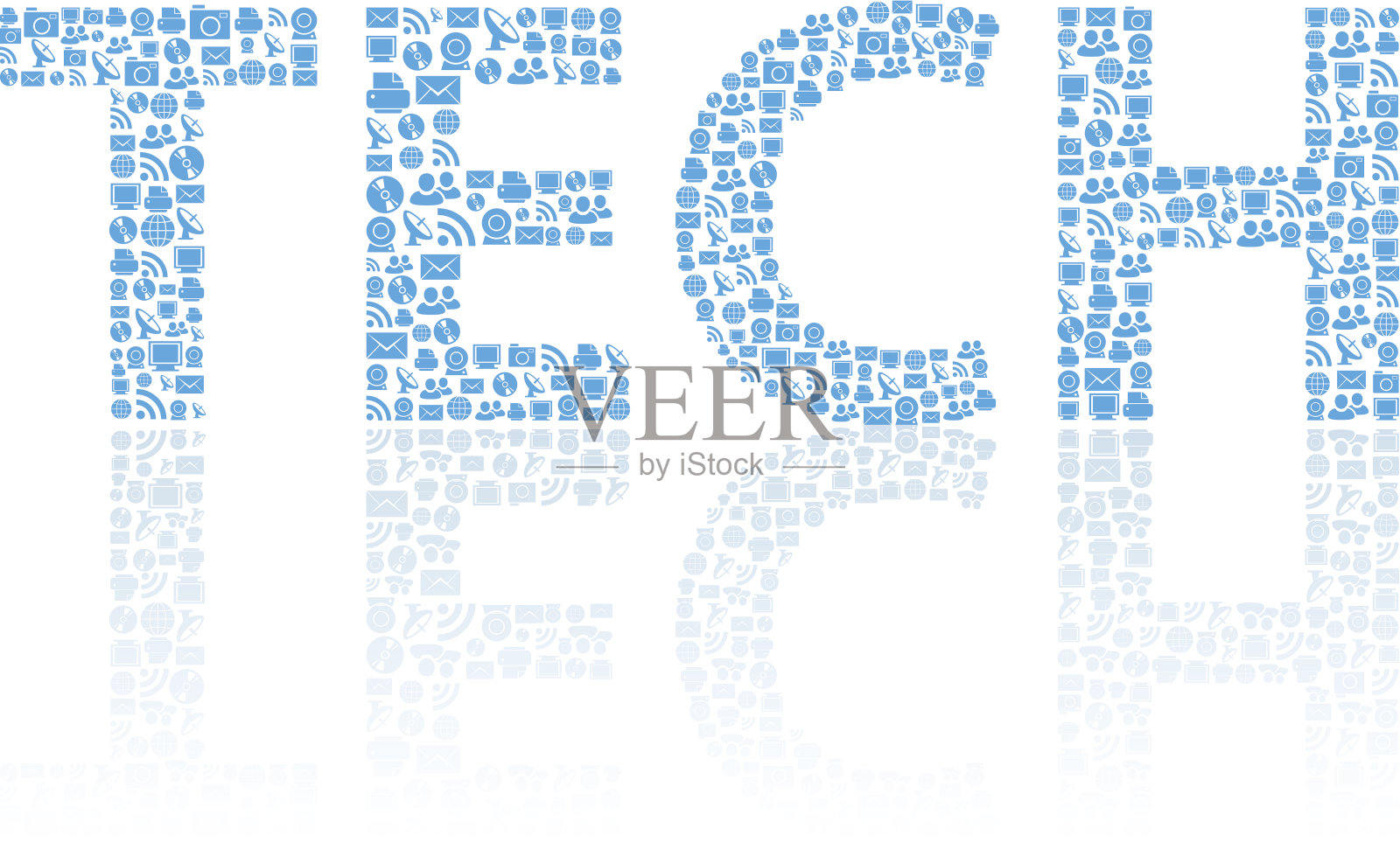 科技图标白色背景插画图片素材